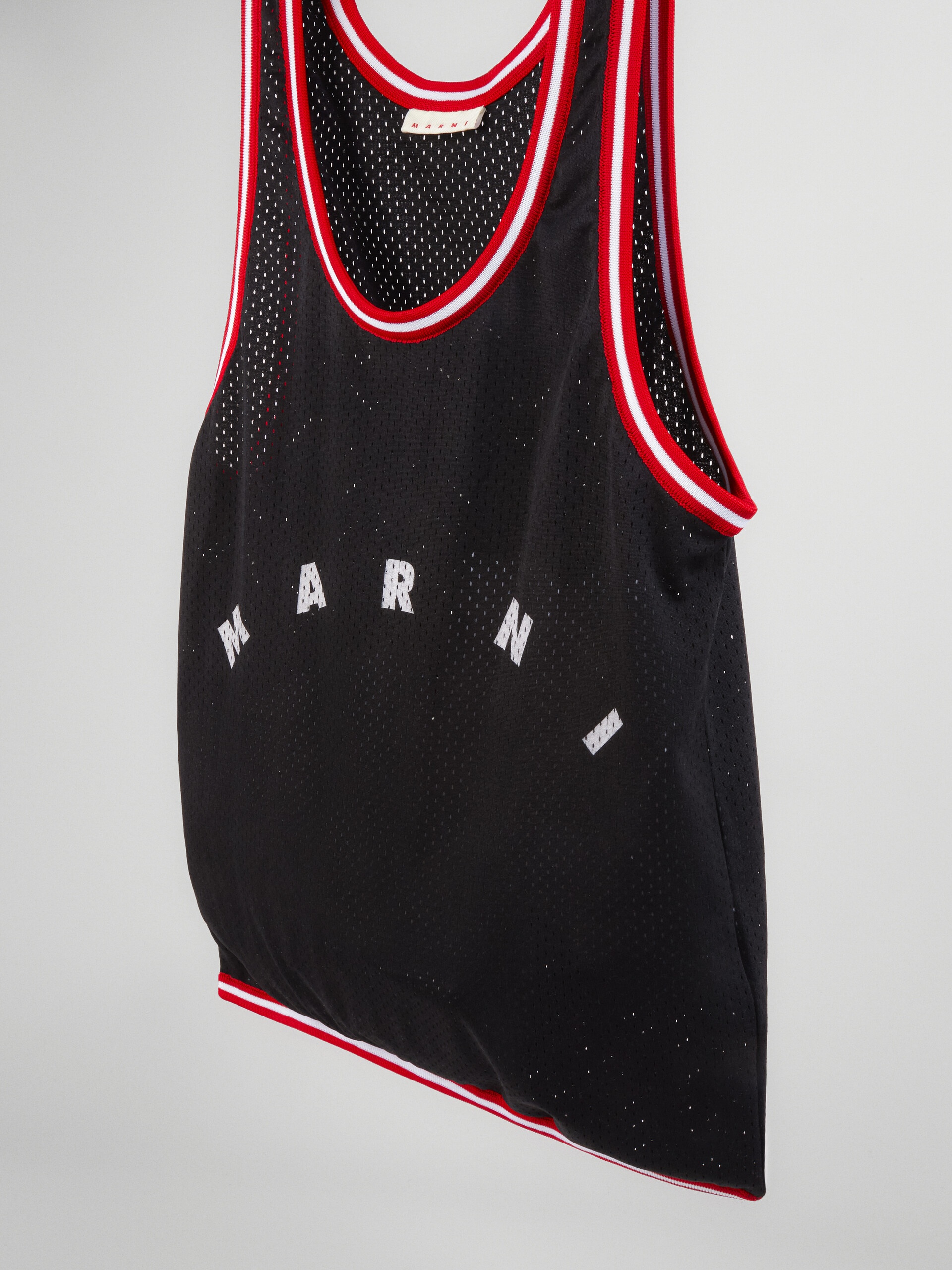 BLACK BASKET TANK TOP SHOPPING BAG IN TECH FABRIC - 4
