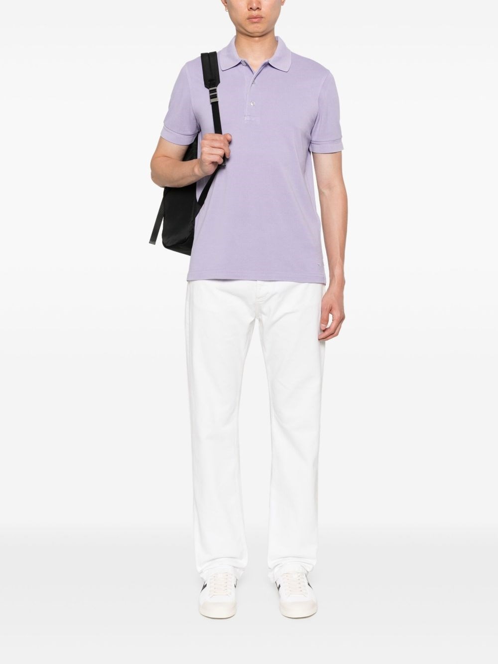 Lyocell piquet polo shirt - 3