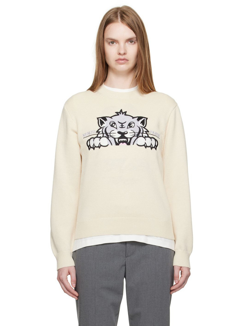 Beige Kenzo Paris 'KENZO Happy Tiger' Sweater 1