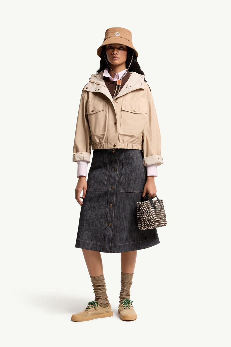 Moncler Carex Hooded Cotton Blend Poplin Jacket outlook