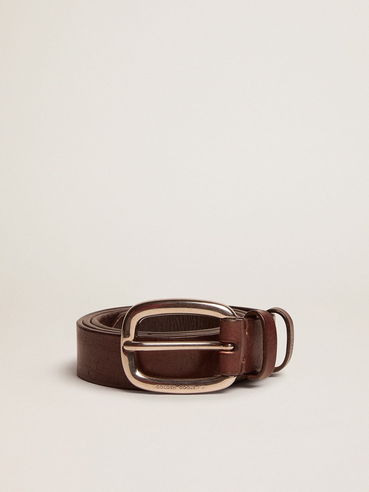 Brown Houston belt in washed leather - 1