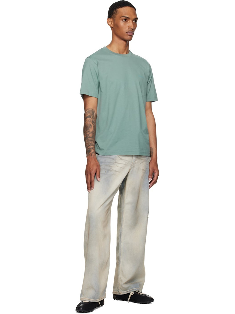 NORSE PROJECTS Blue Johannes Organic 'Norse' Logo Print T-shirt outlook