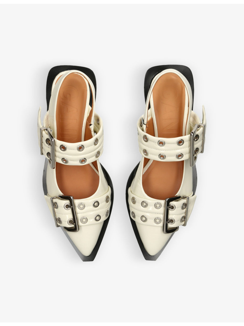Buckle-embellished slingback leather ballet flats - 2