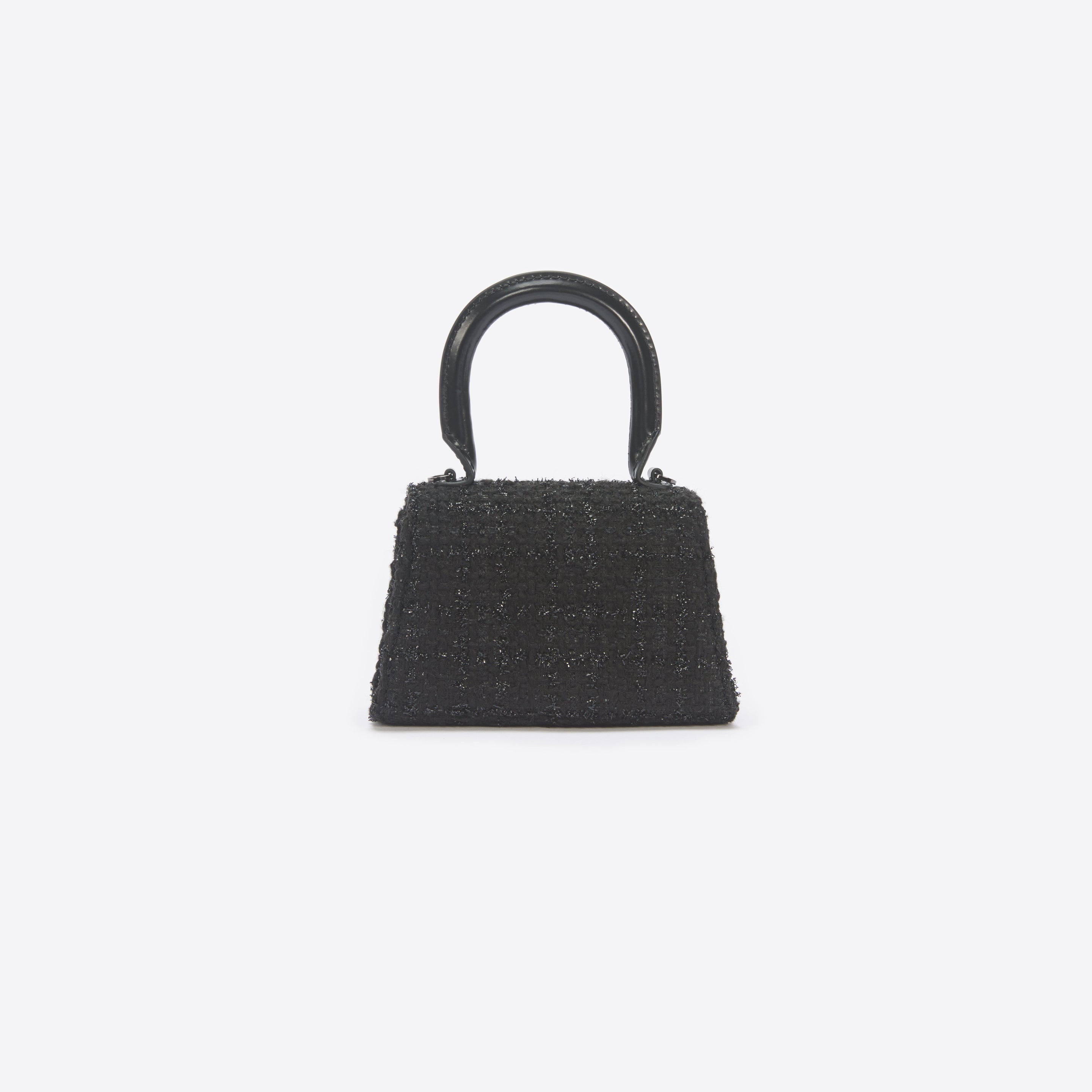 Black Boucle Micro Bow Bag - 3