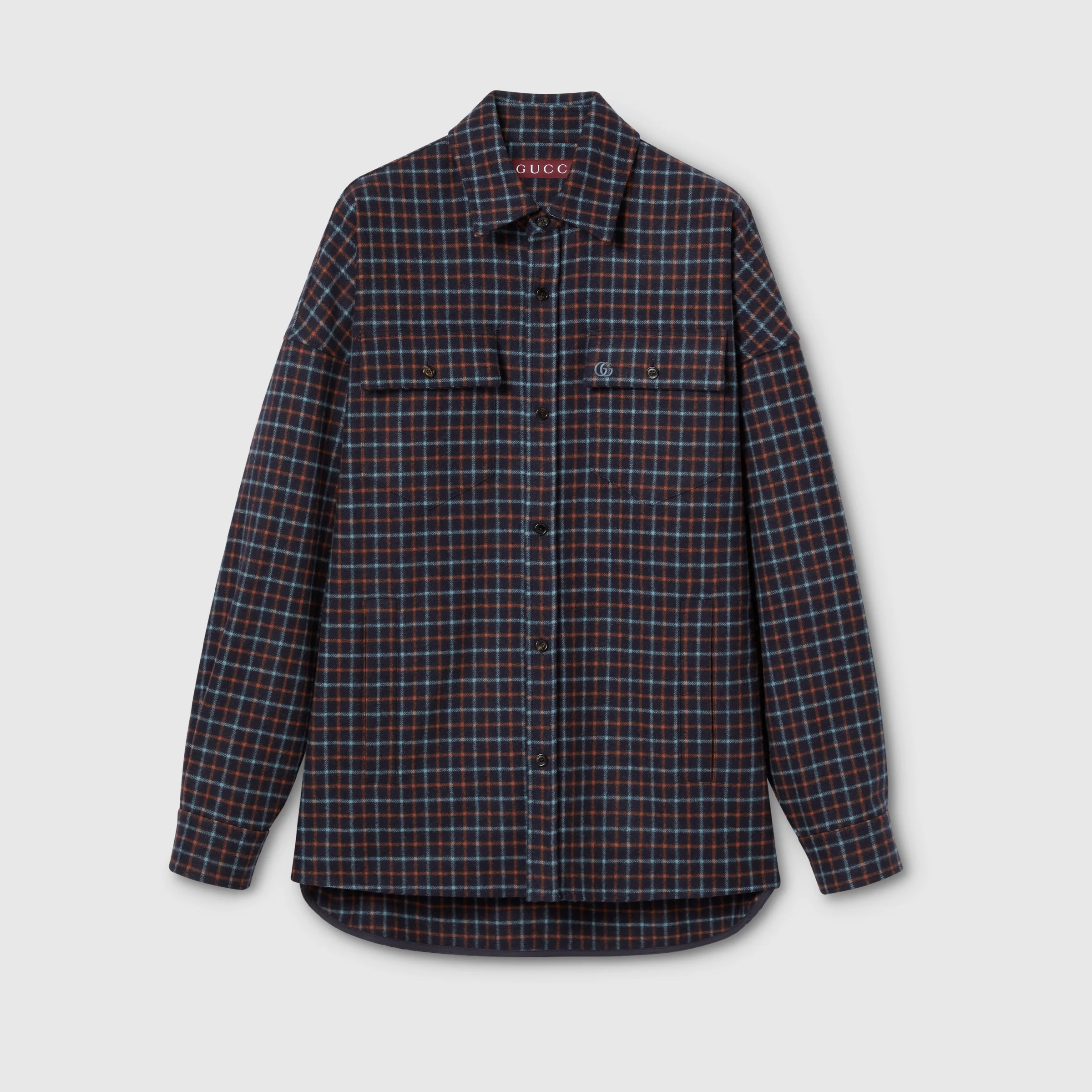 Brushed check wool shirt - 1