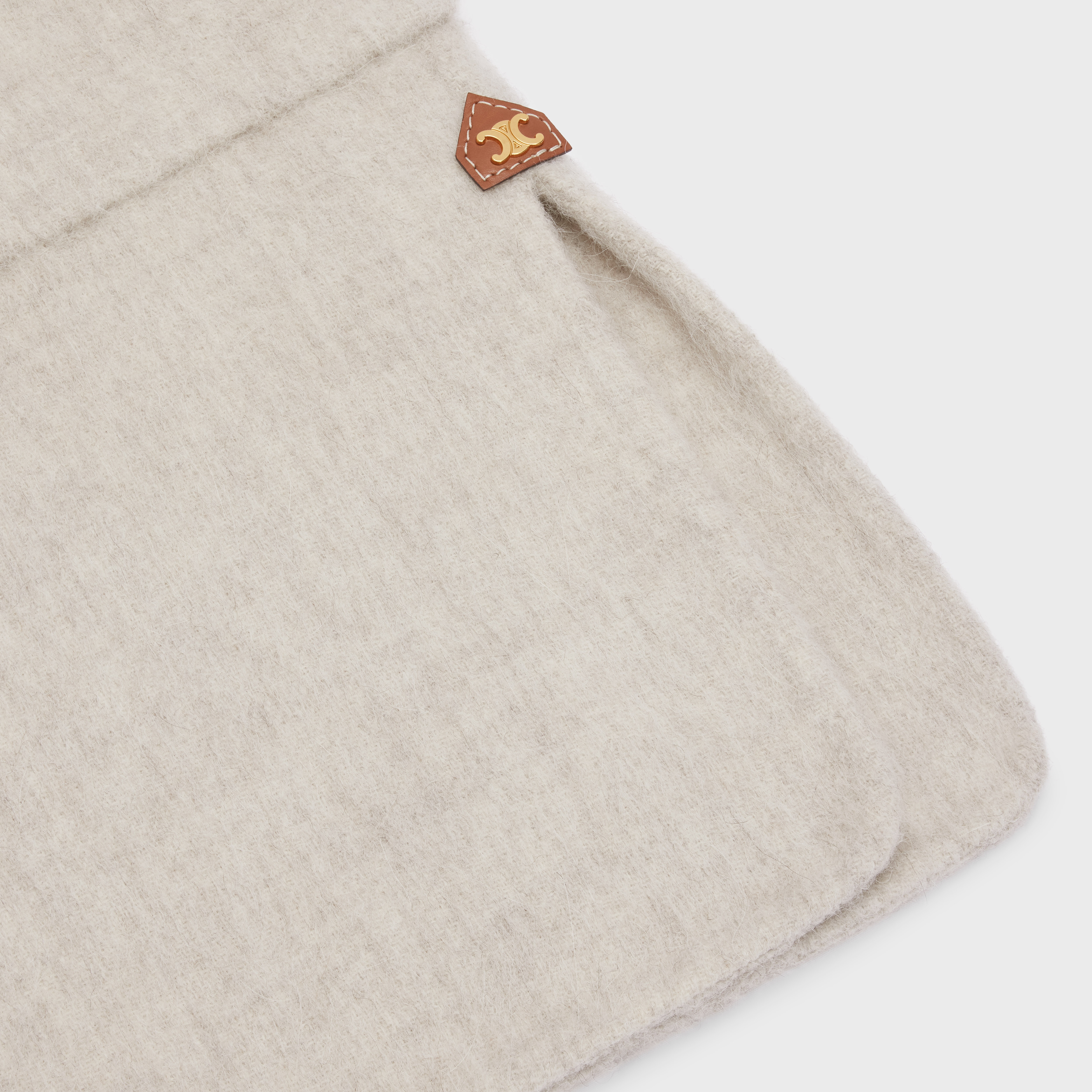 coat with pure collar in BRUSHED llama - 4