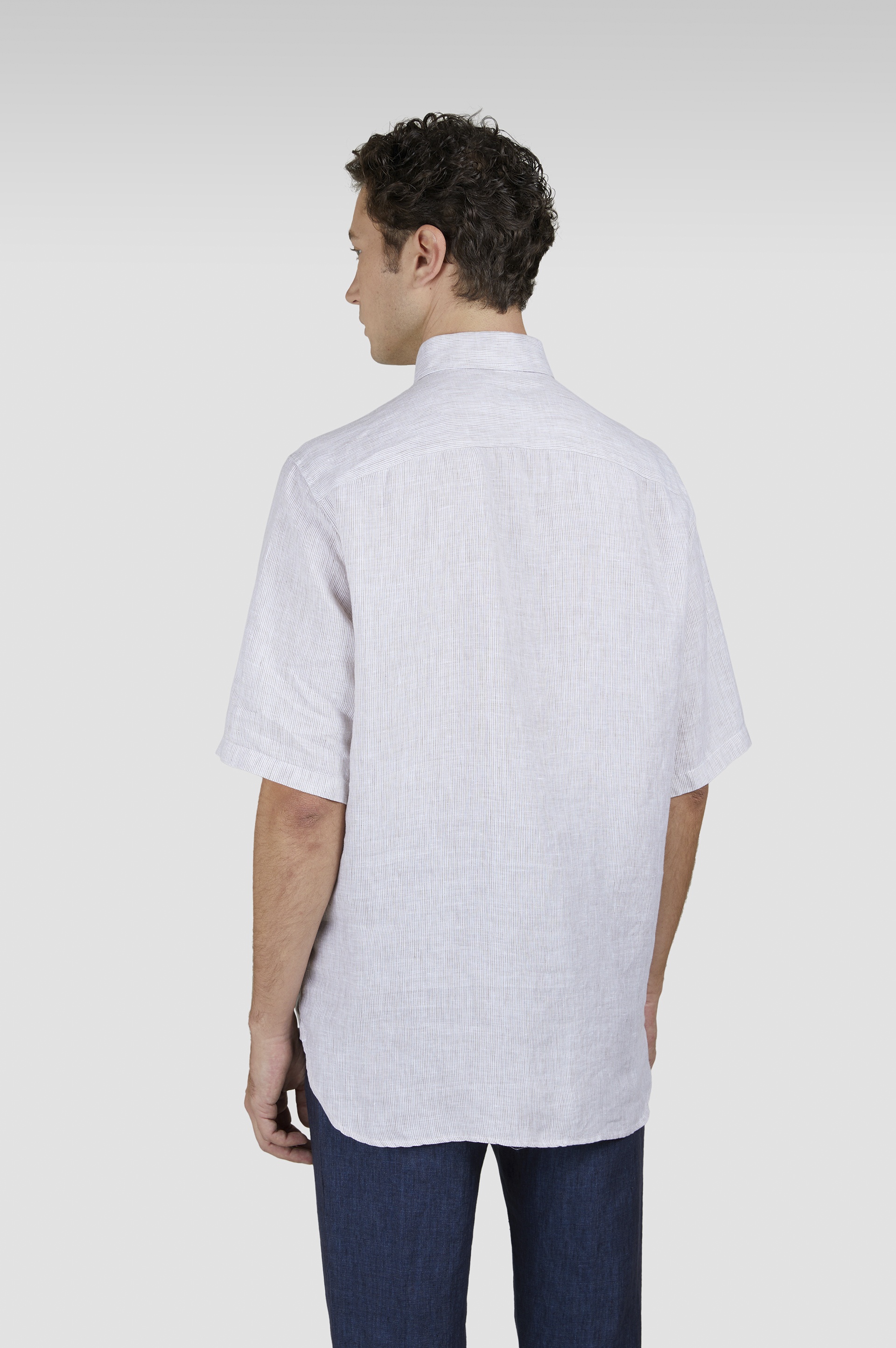 LINEN POPOVER SHIRT WITH SHORT SLEEVES - 3