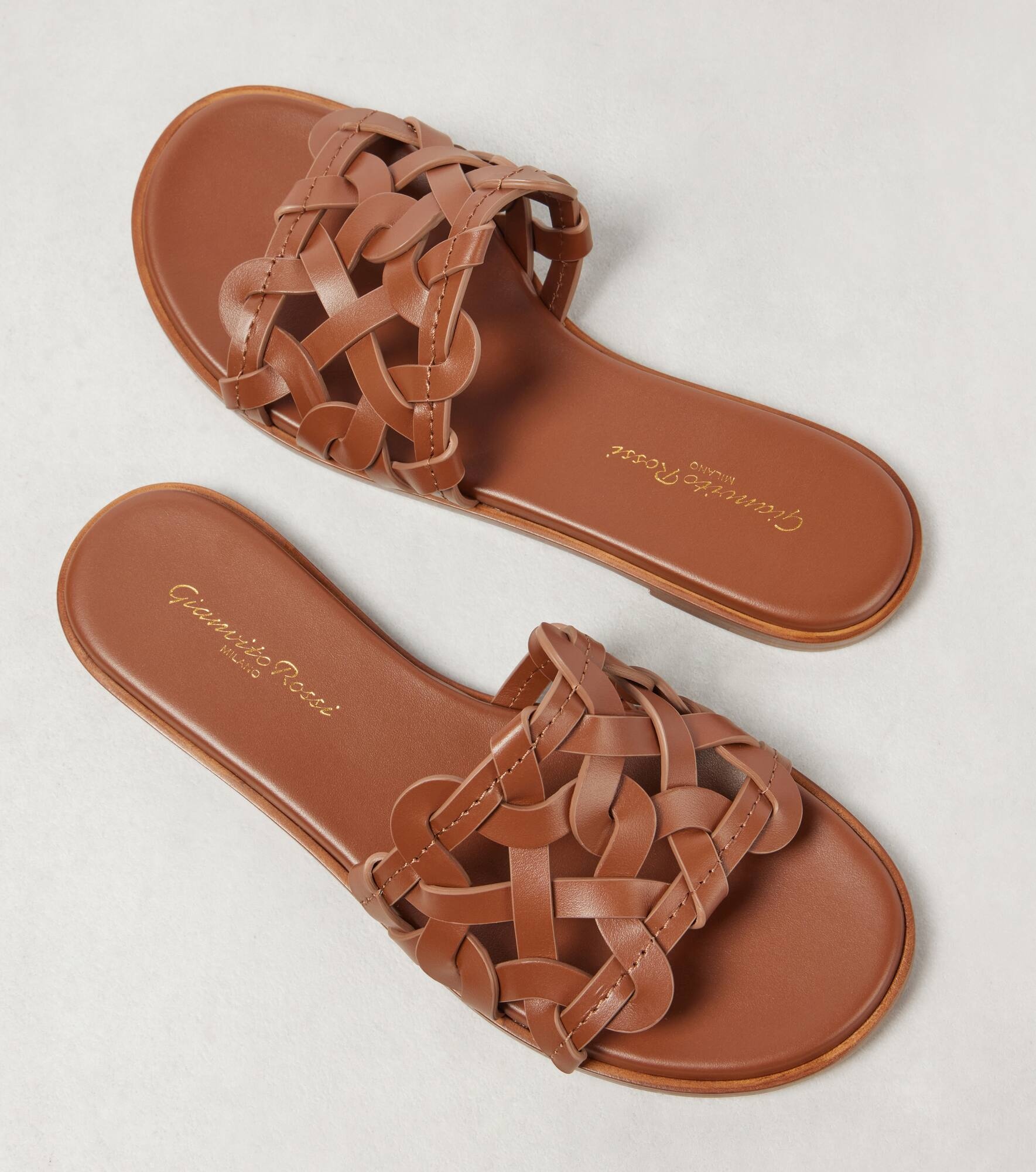 Amalfi leather slides - 5