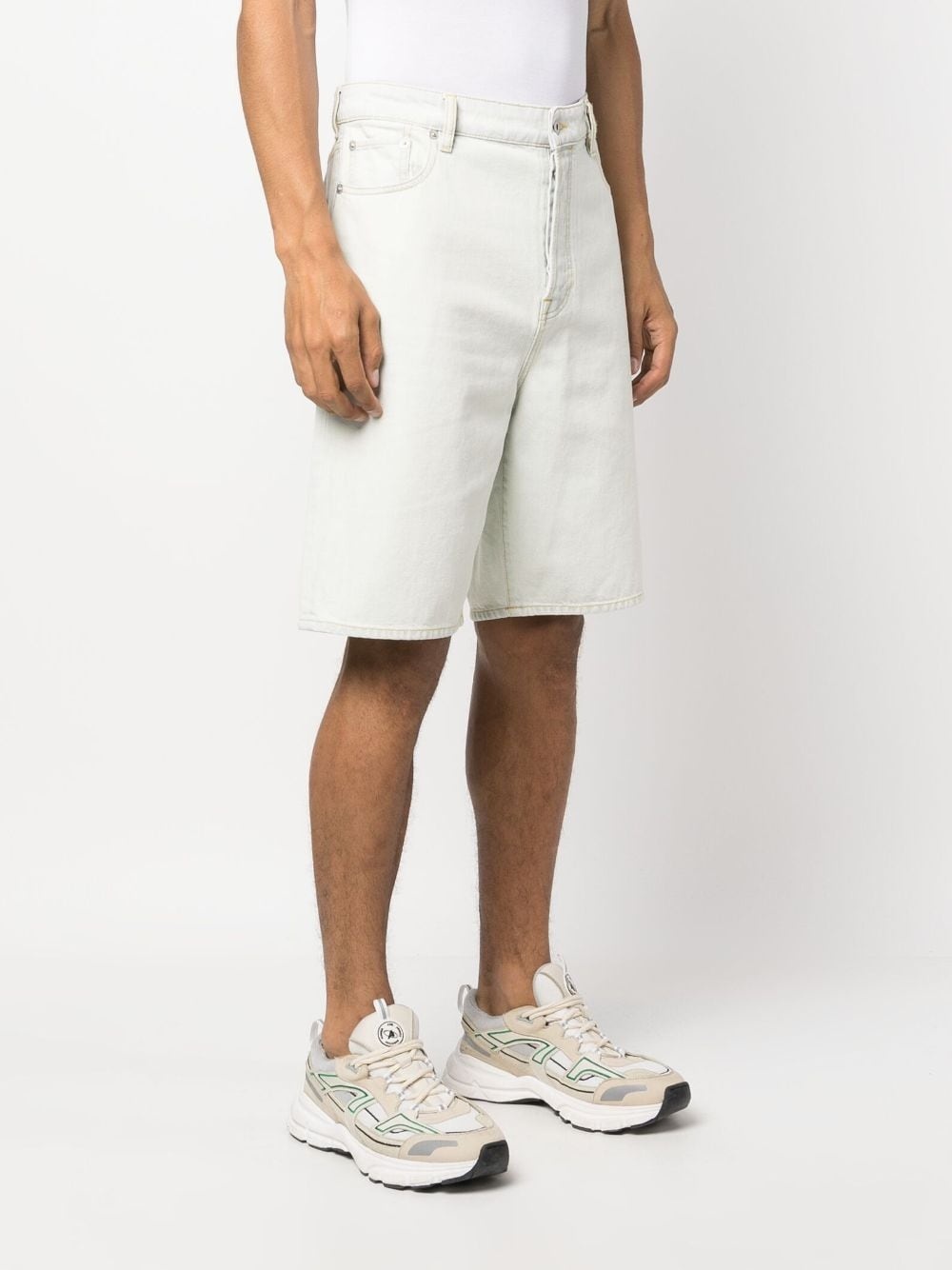 logo-embroidered denim shorts - 3