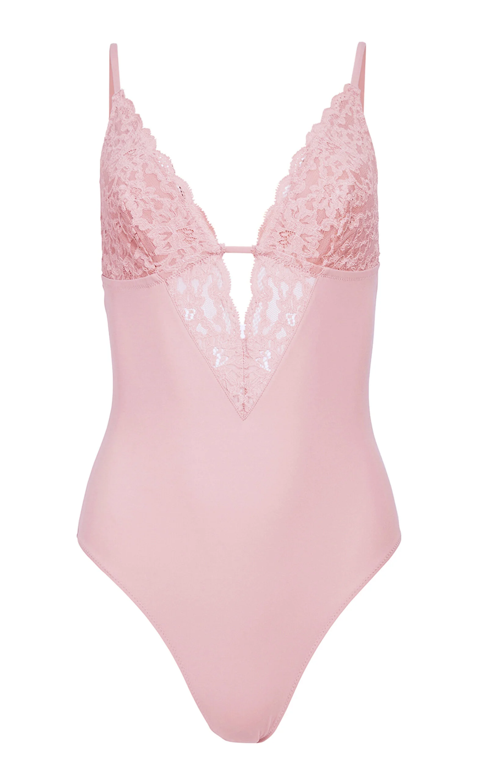 Charlotte Lace and Recycled Jersey 3-Way Bodysuit tan - 1