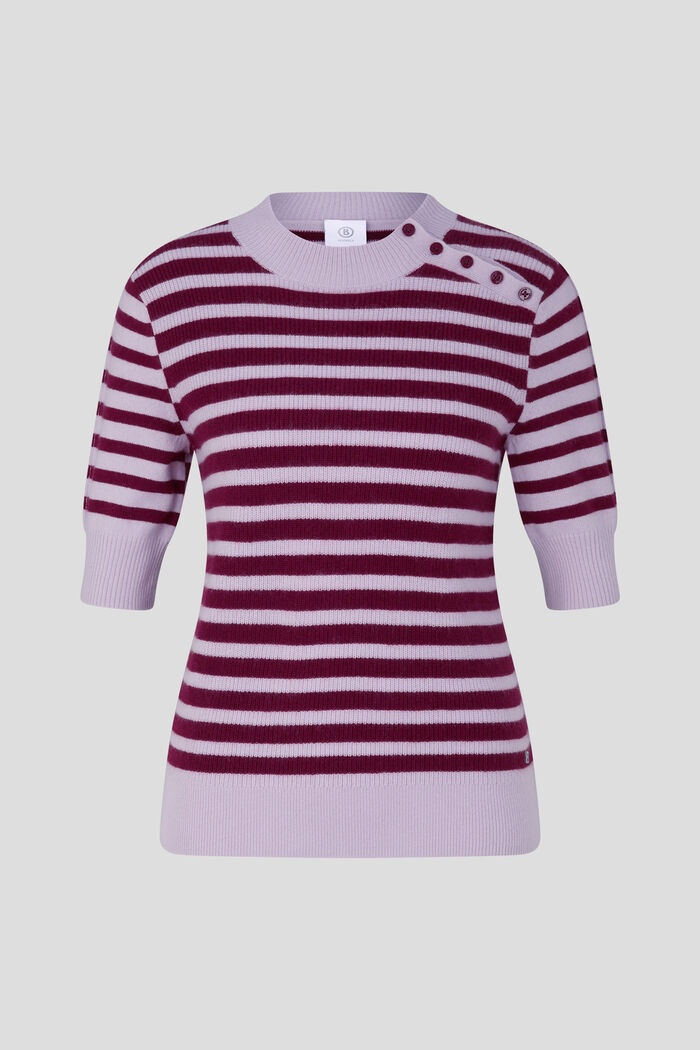 Jaren short-sleeved pullover in Bordeaux/Lilac - 1