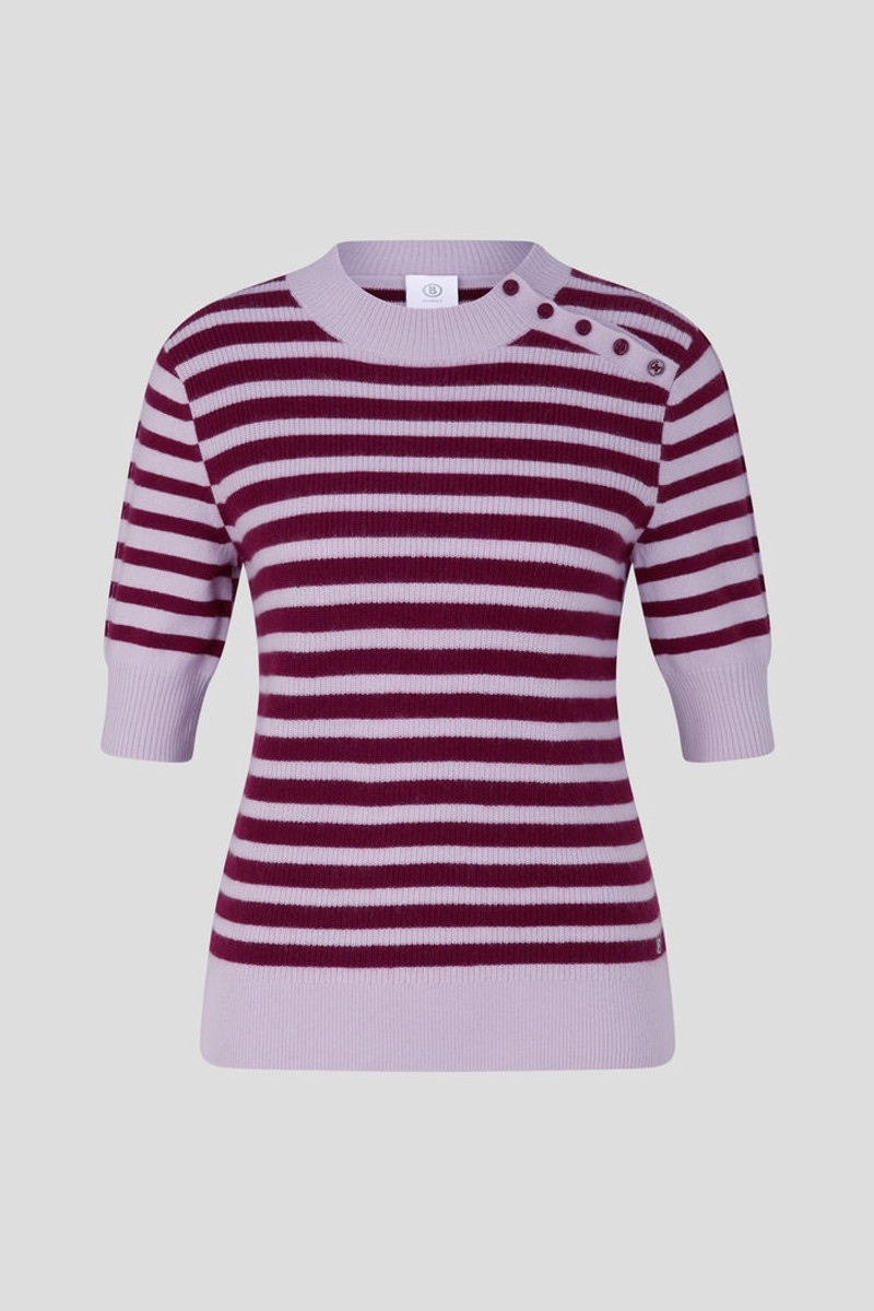 Jaren short-sleeved pullover in Bordeaux/Lilac 1