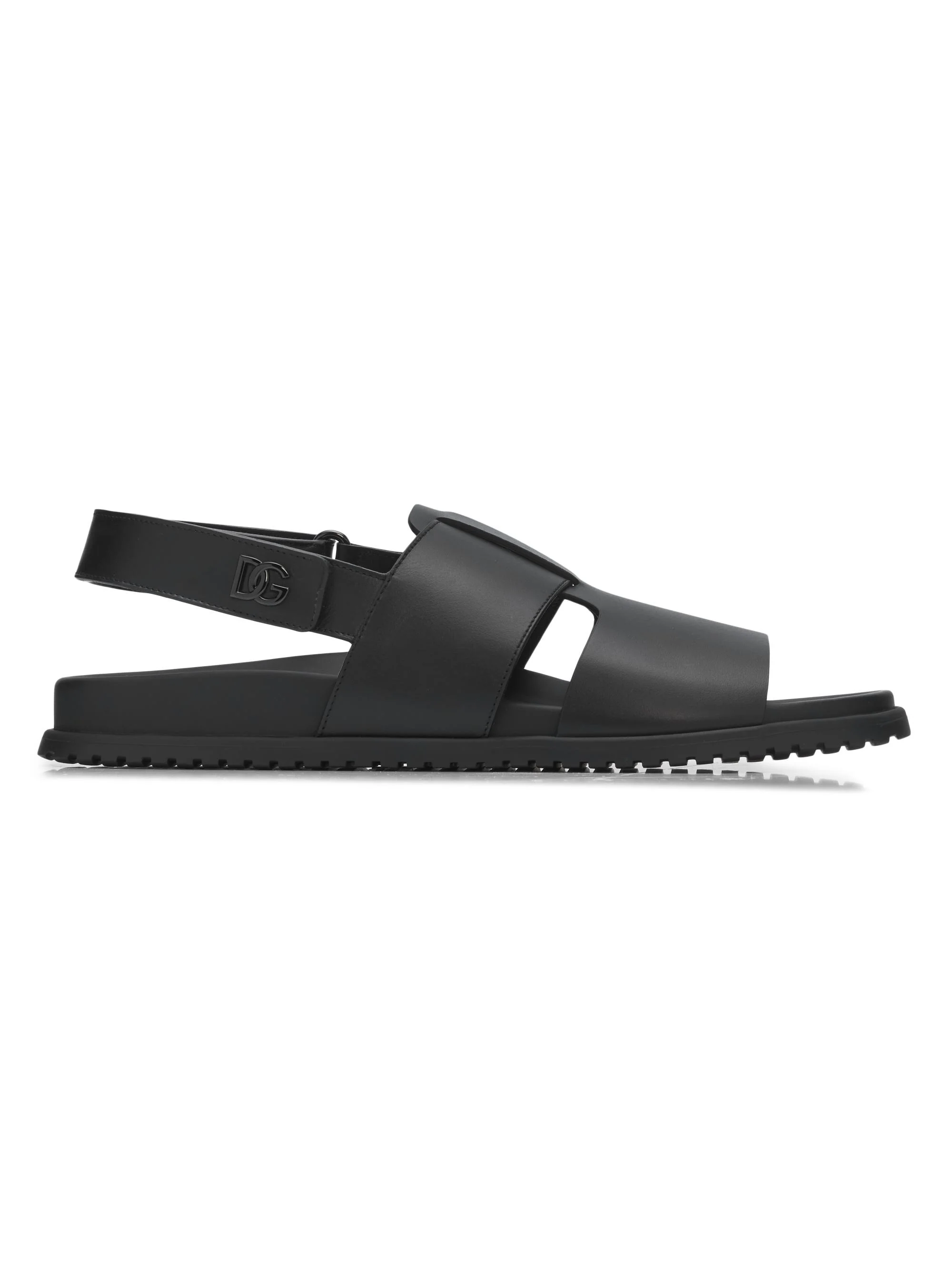 Men's Leather Sandals - Nero - 1