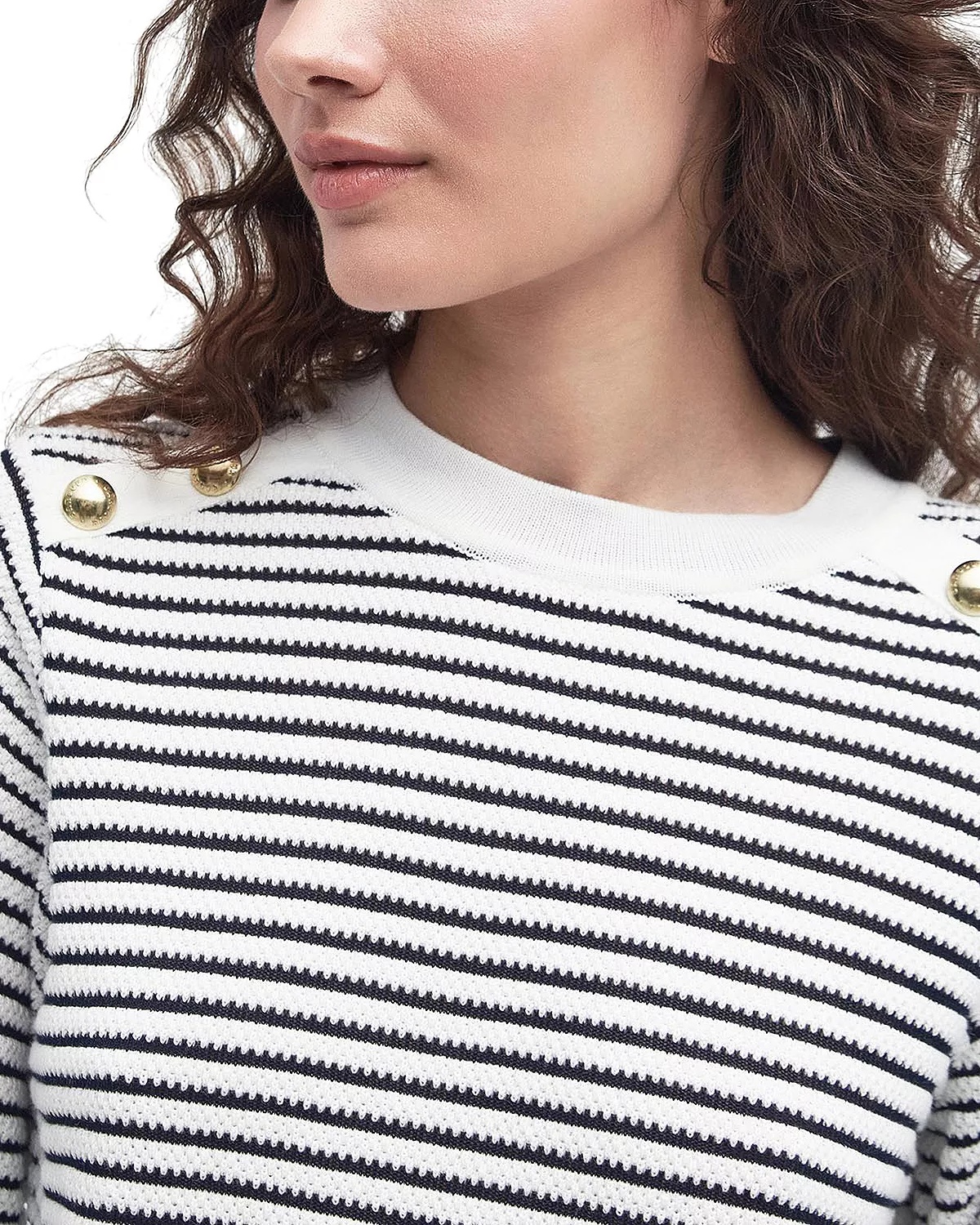 Macy Striped Three Quarter Sleeve Sweater - 4