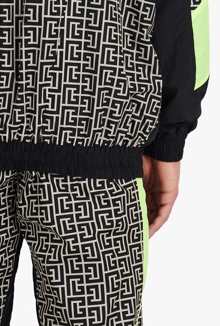 Capsule After ski - Ivory and black hooded nylon jacket with Balmain monogram - 5