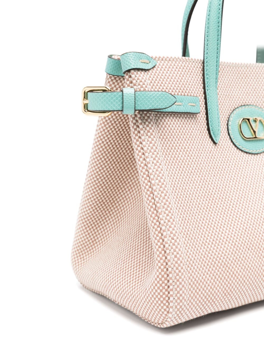 mini-check tote bag - 4