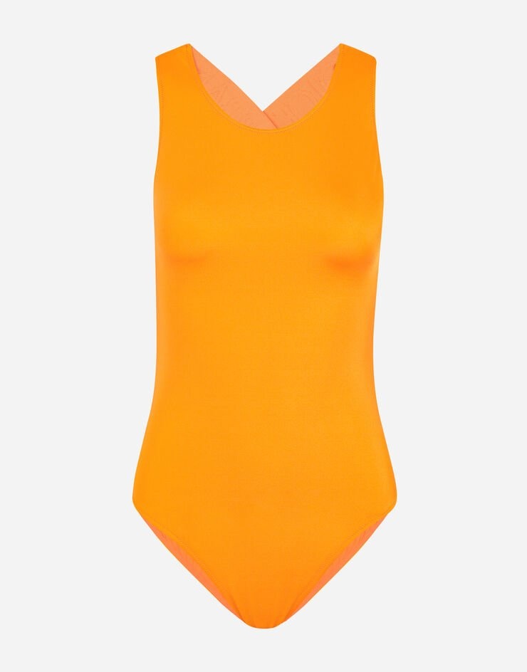 Halterneck racer swimsuit - 1