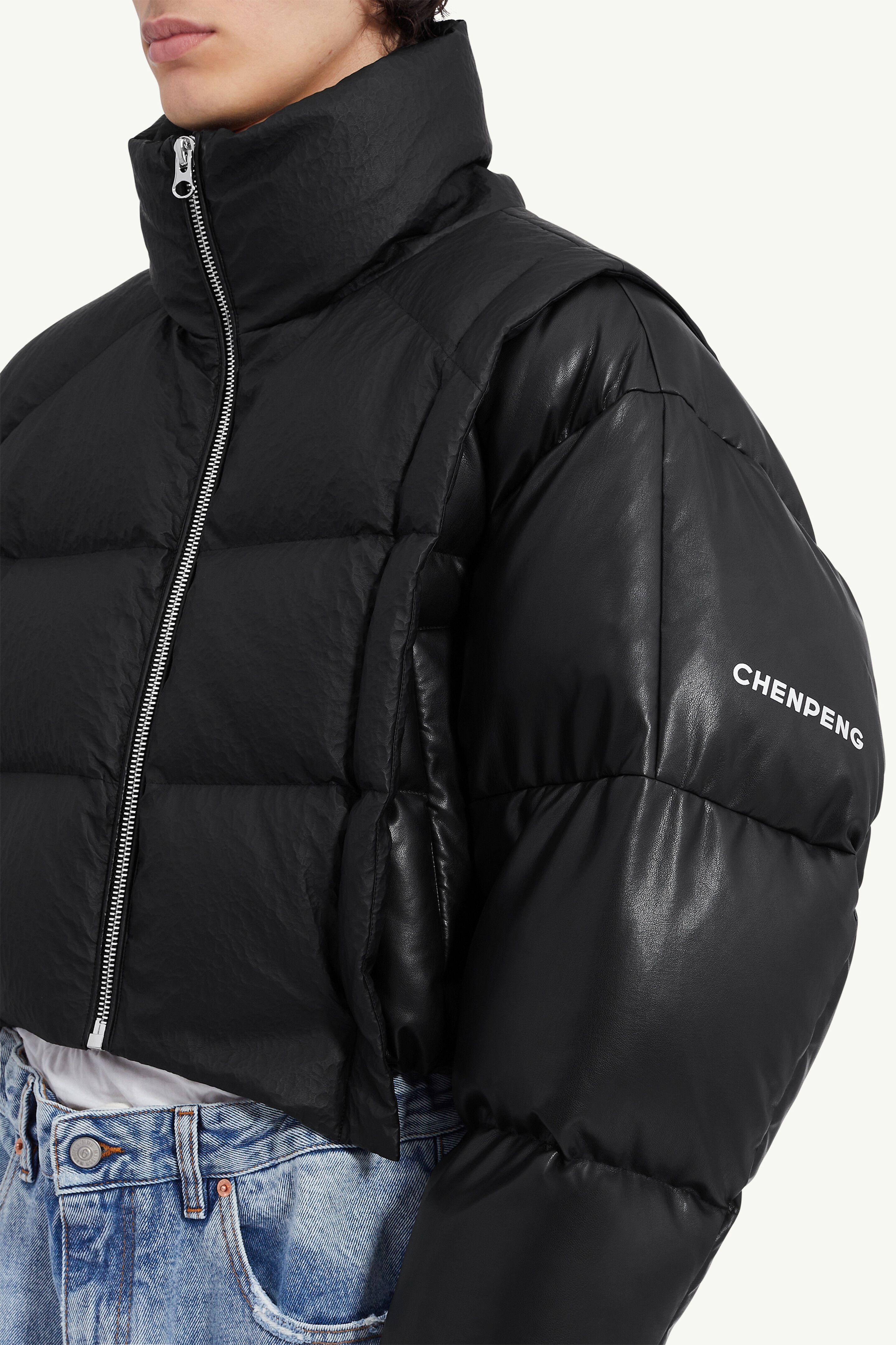 MM6 x Chen Peng Cropped puffer jacket - 5