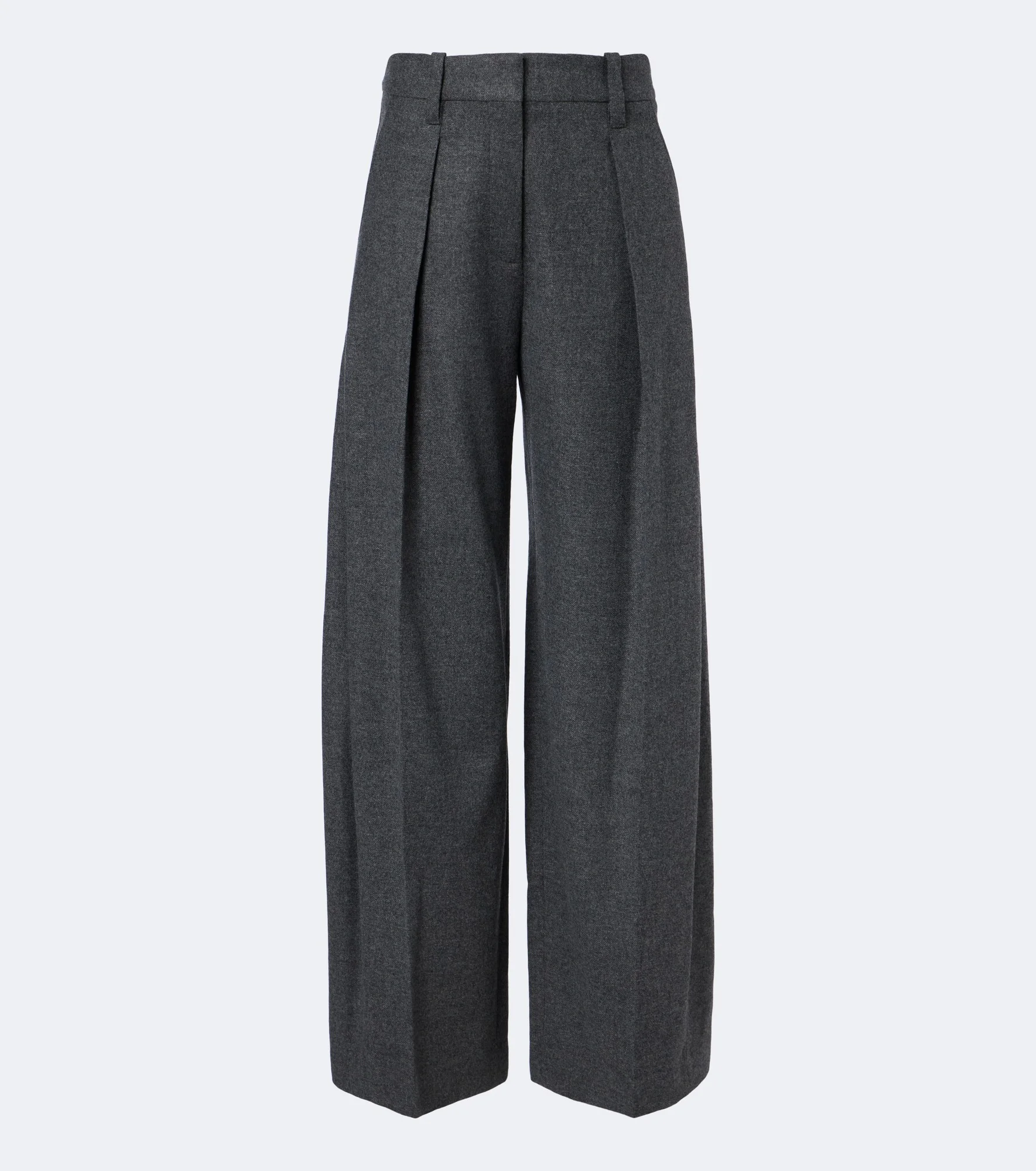 Pleated wool and cashmere wide-leg pants - 1