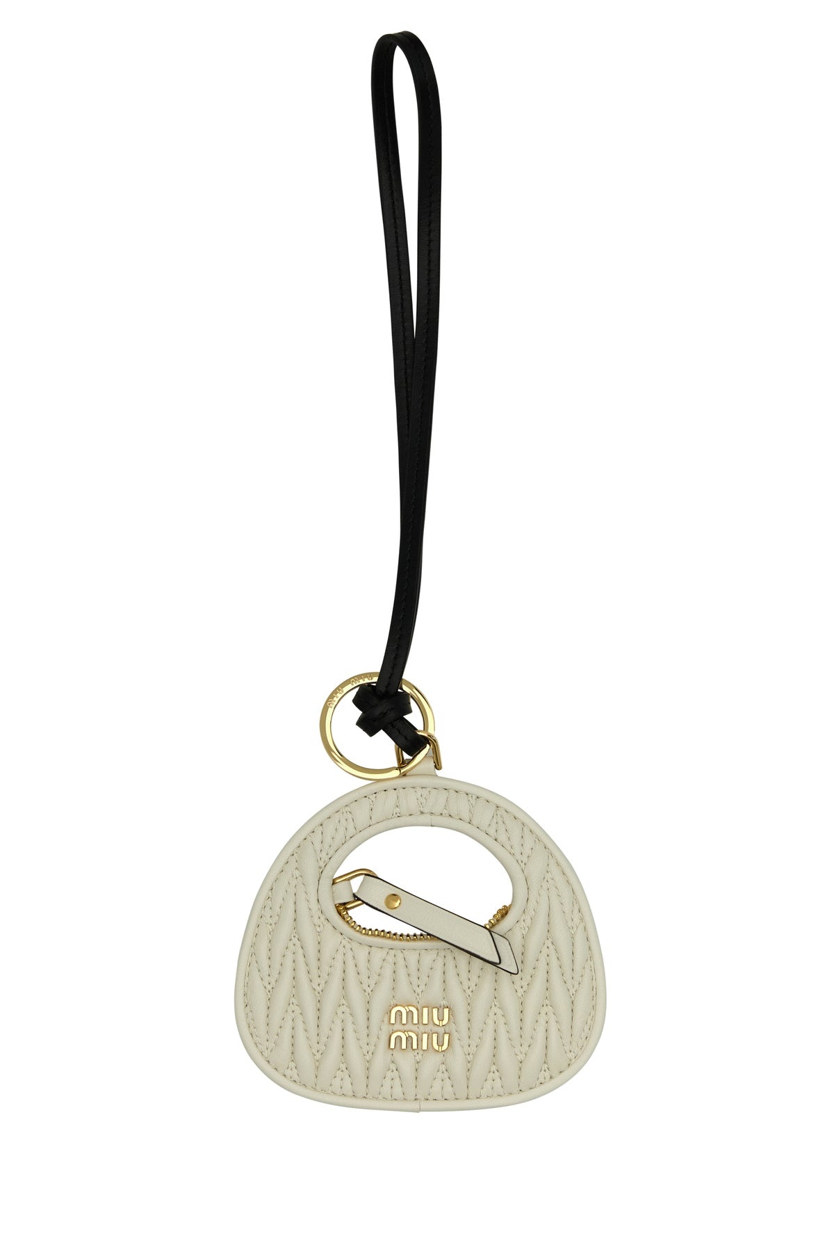 Miu Miu Women Ivory Leather Keyring - 1