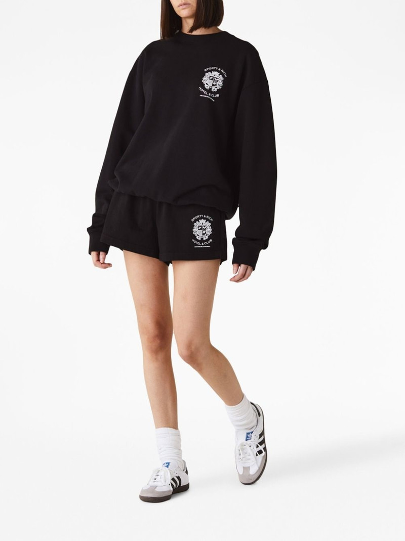Sporty & Rich Hotel Disco logo-embroidered shorts outlook