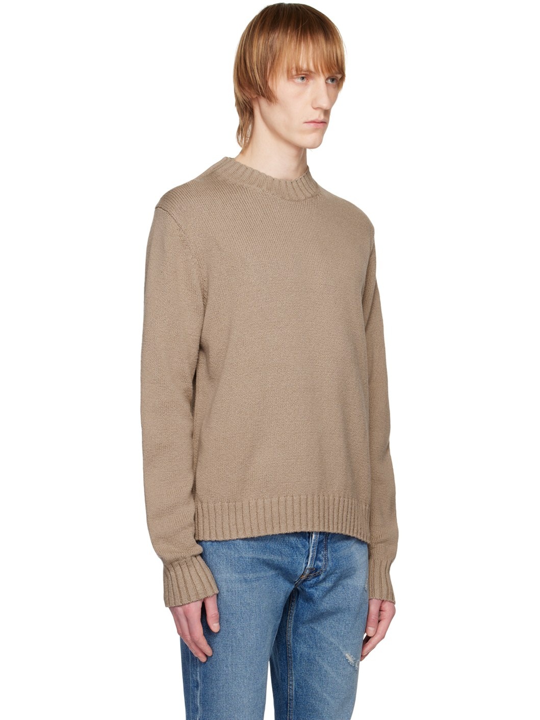 Beige Crewneck Sweater - 2