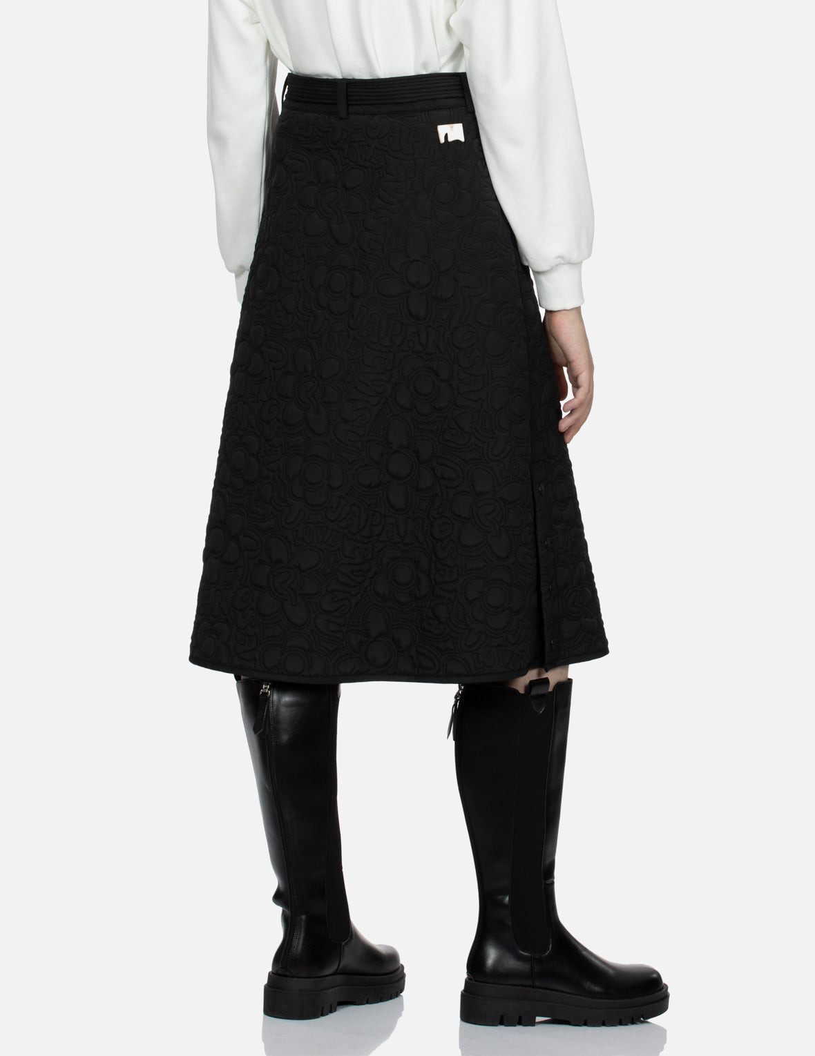 ALLOVER QUILTED SEAGULL AND FLORAL FASHION FIT SKIRT - 8