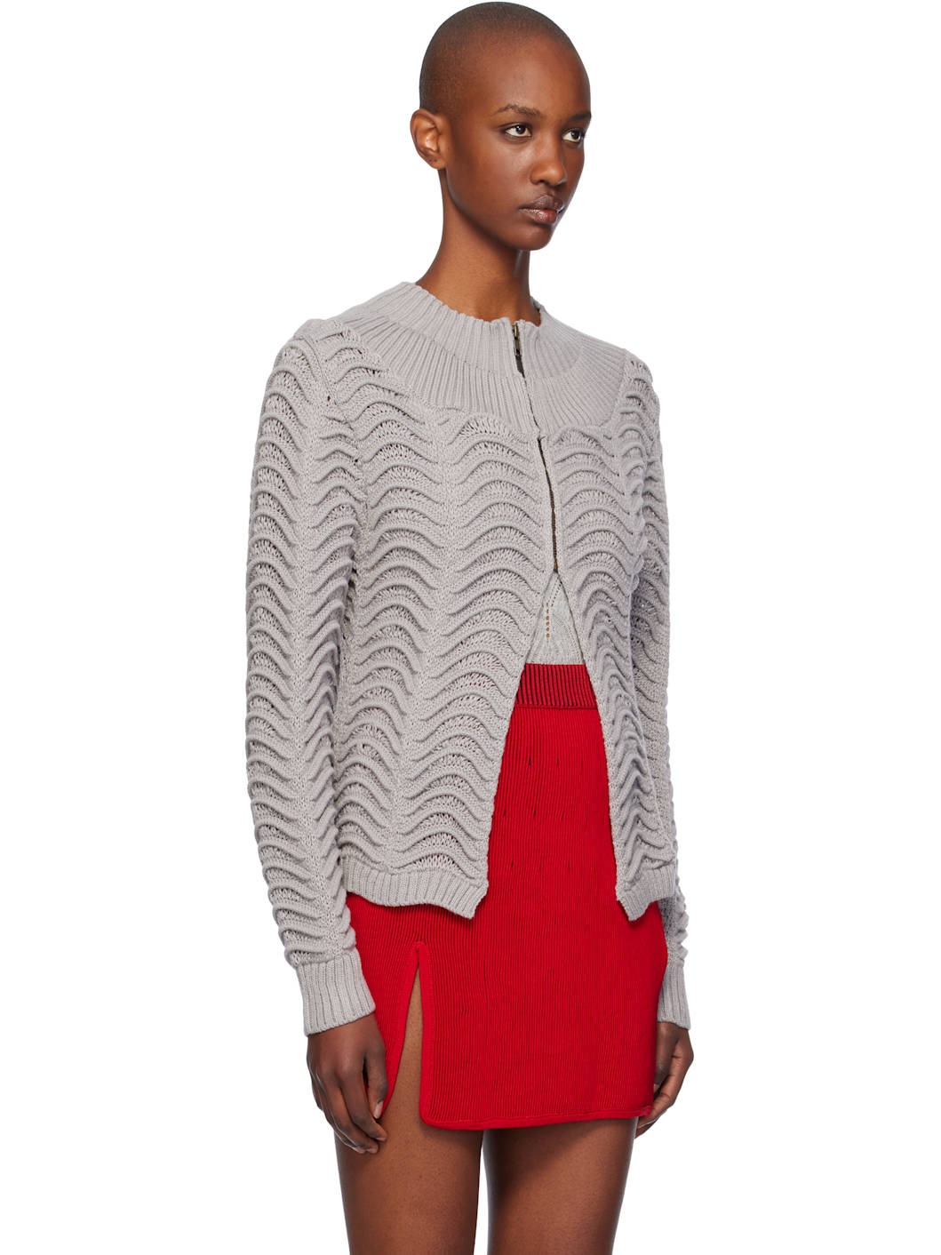 Gray Canyon Wave Zip Cardigan - 2