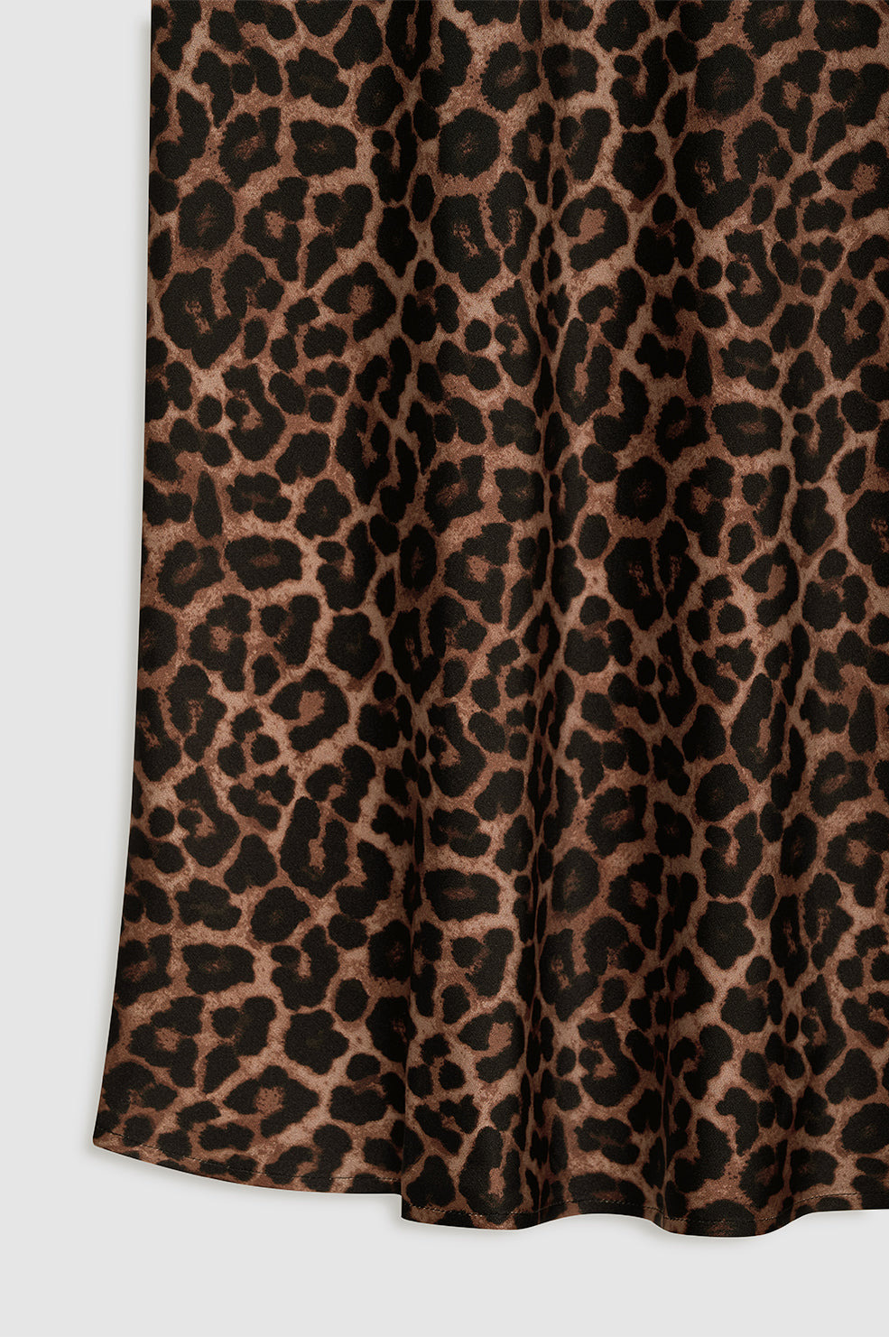 Printed Bar Silk Skirt - Black And Brown Leopard - 4
