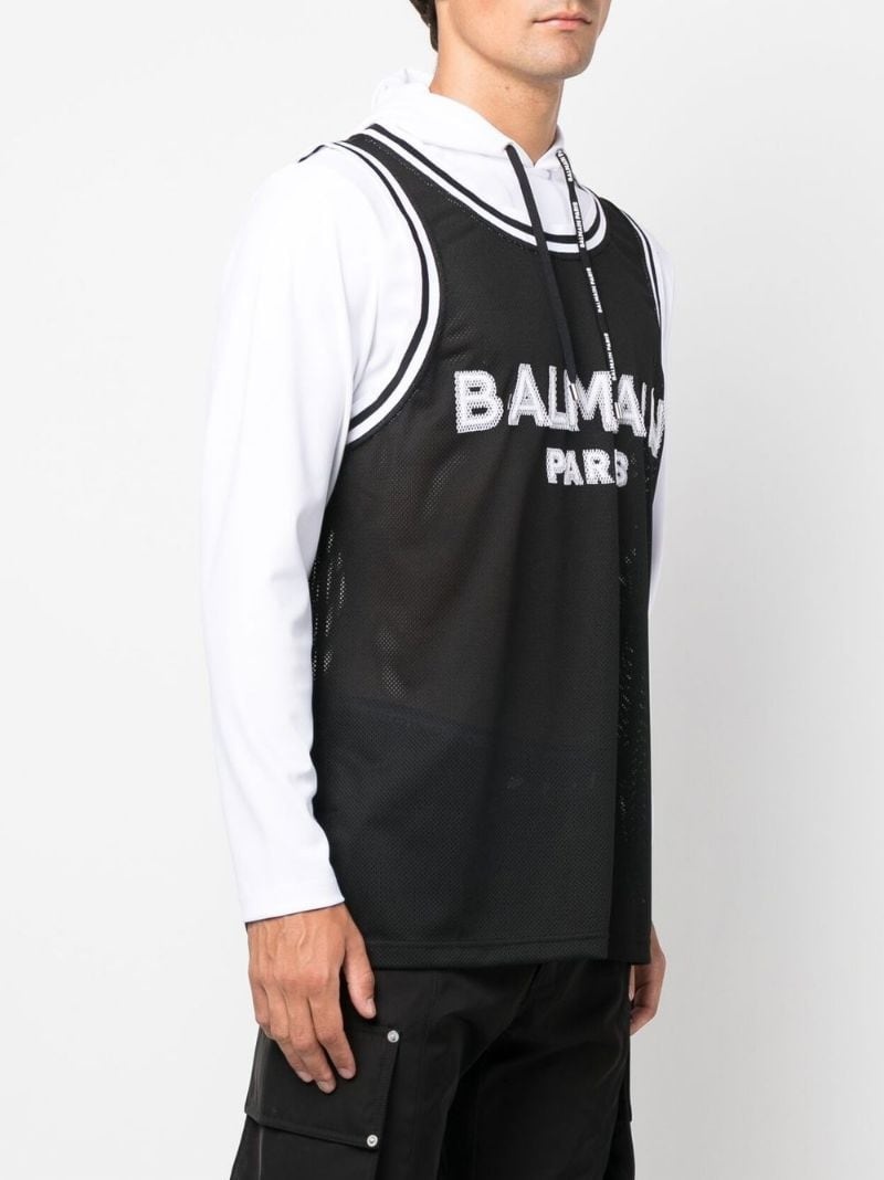 logo-print detail hoodie - 3