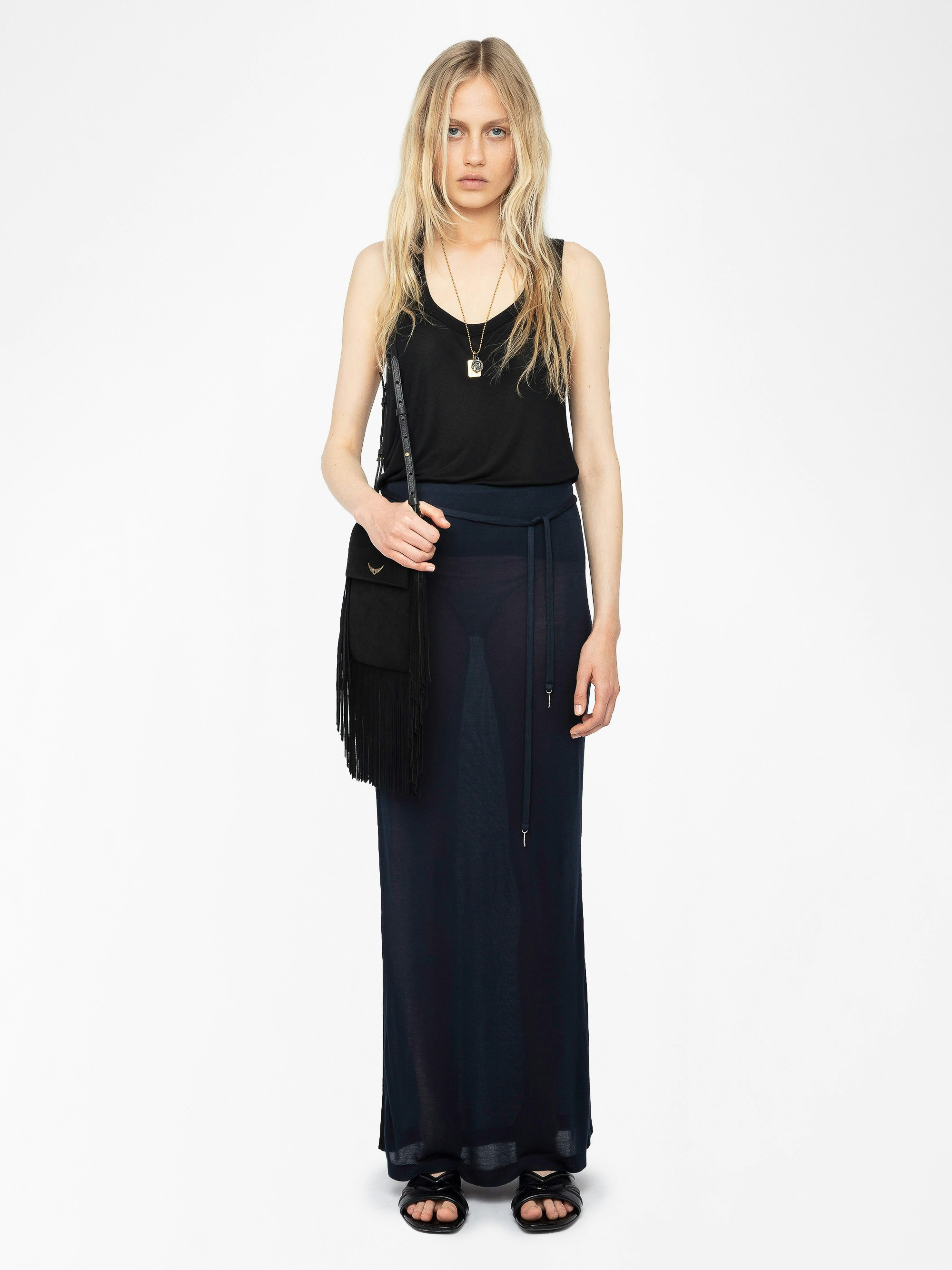 Giada Asymmetric Long Slit Skirt - 2