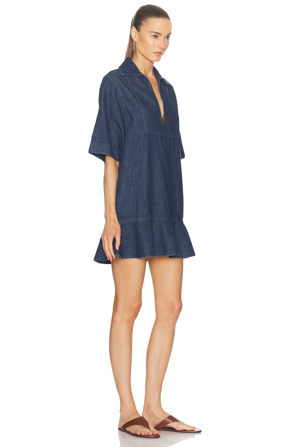 Chambray Denim Mini Dress - 2