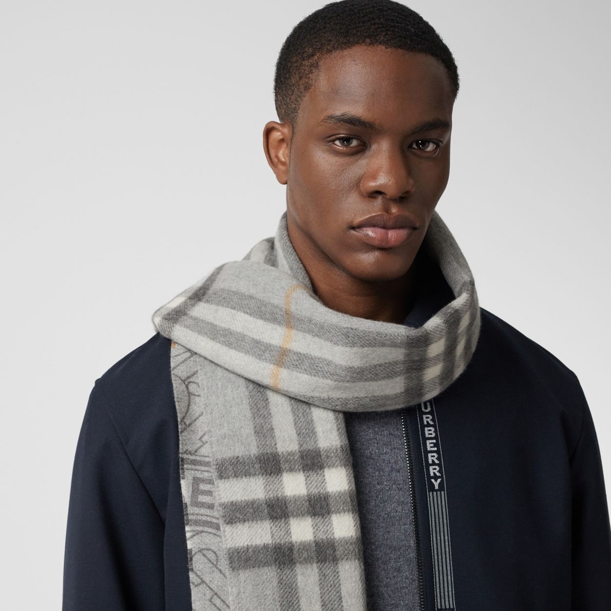 Reversible Check and Monogram Cashmere Scarf - 4