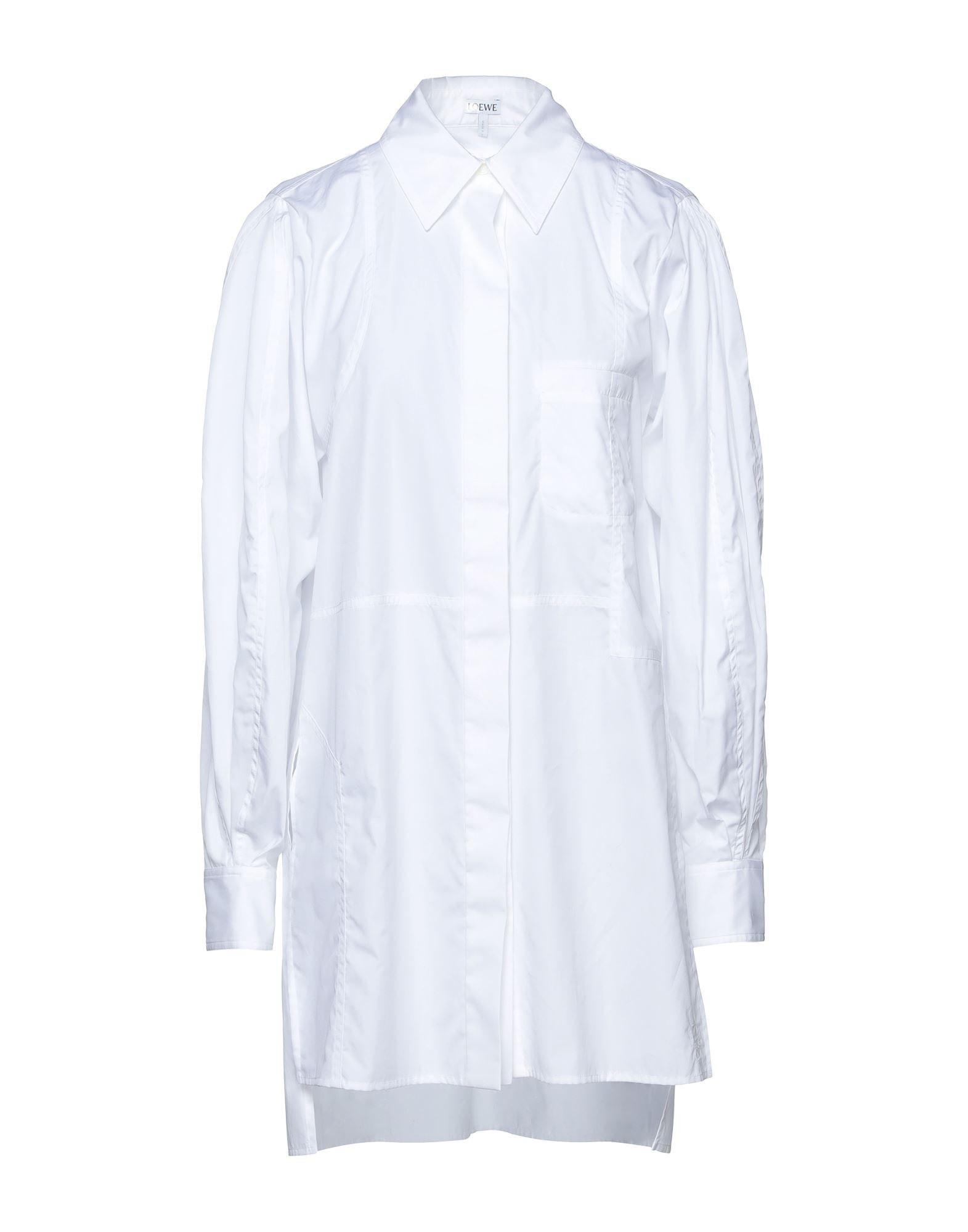 White Women's Solid Color Shirts & Blouses - 1