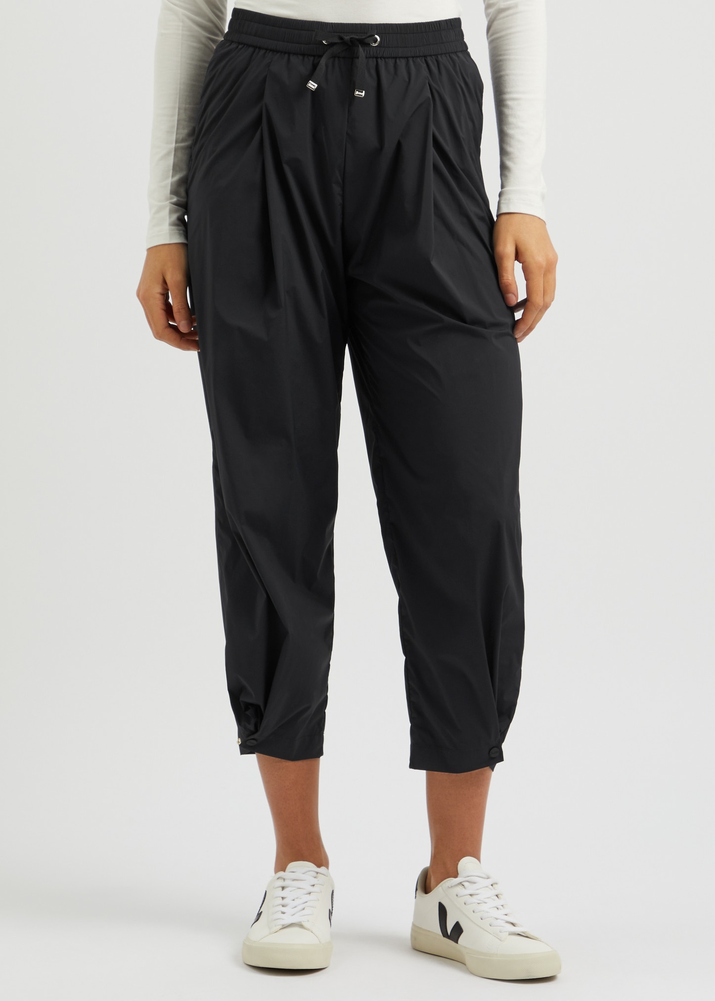 Cropped tapered nylon trousers - 2