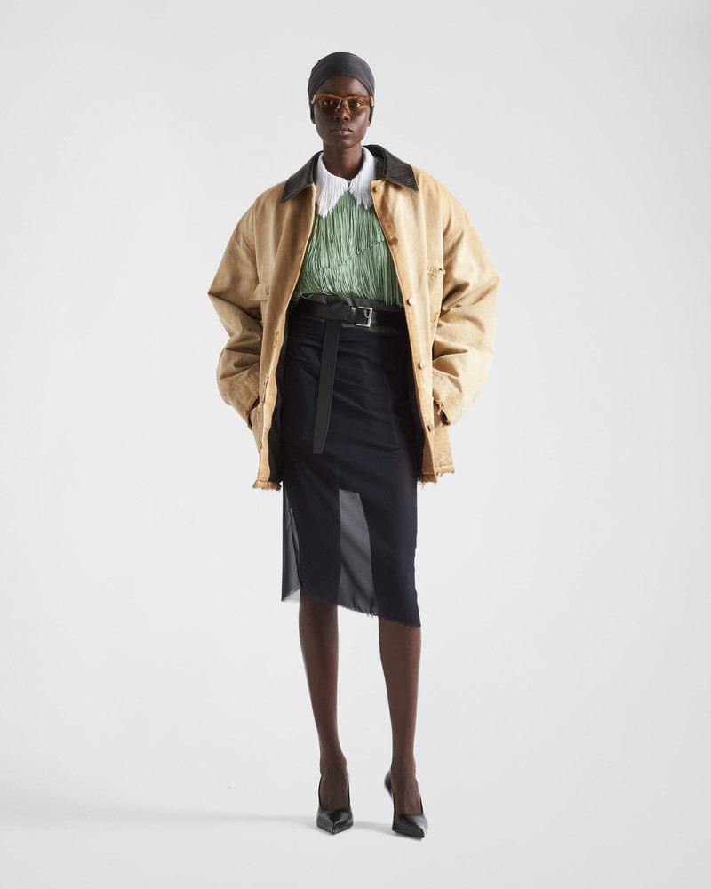 Prada Organza top with fringe outlook