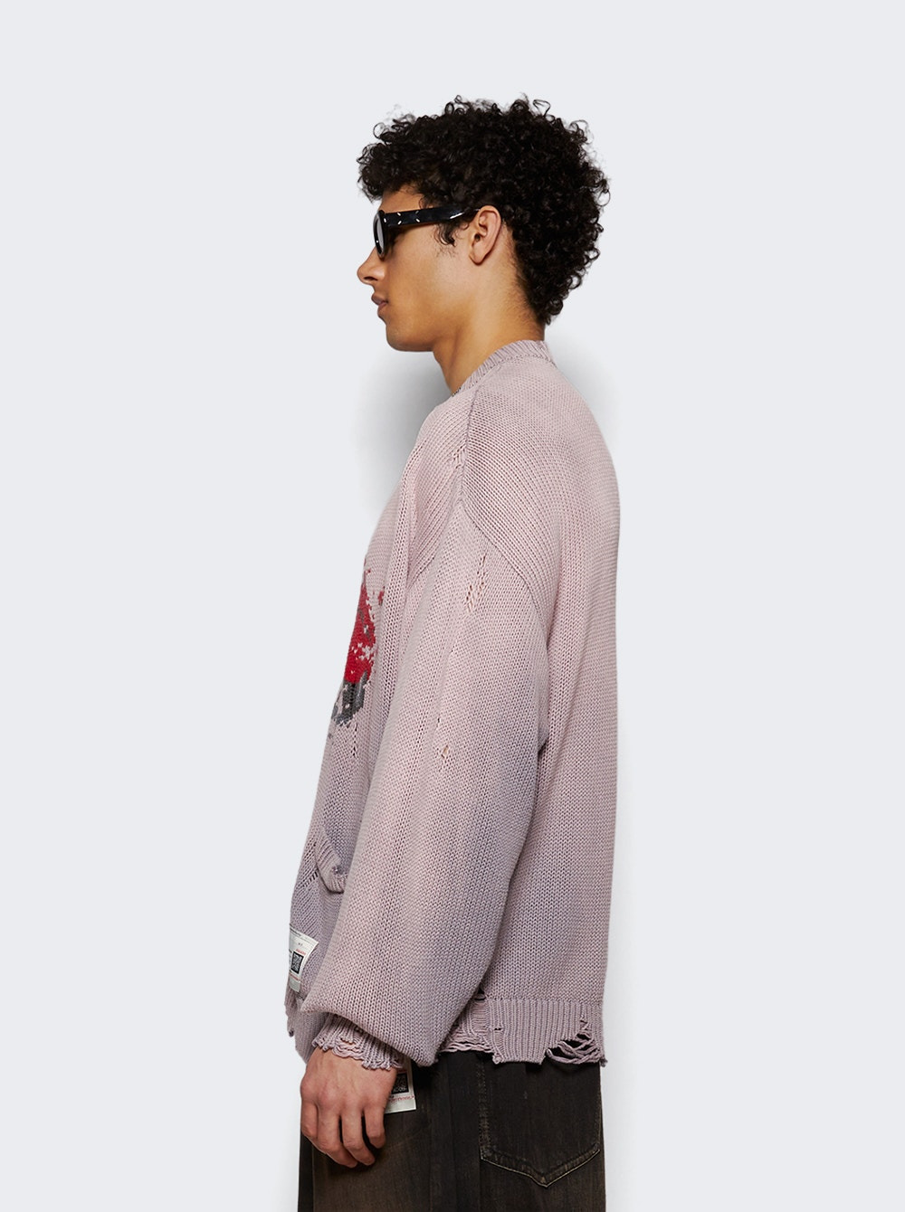 Car Jacquard Knit Cardigan Pink - 3