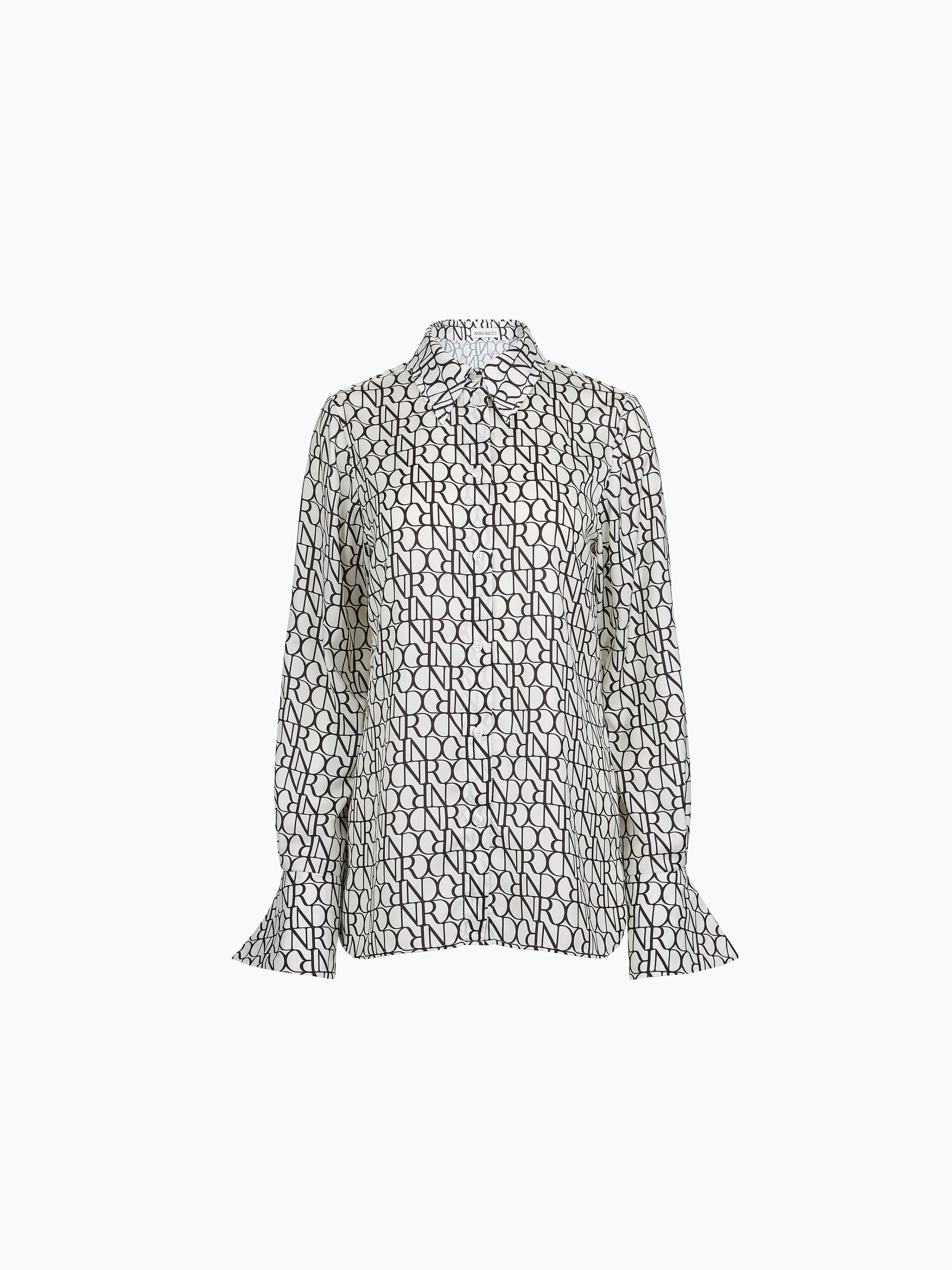 Logo-Print Satin Shirt - 5