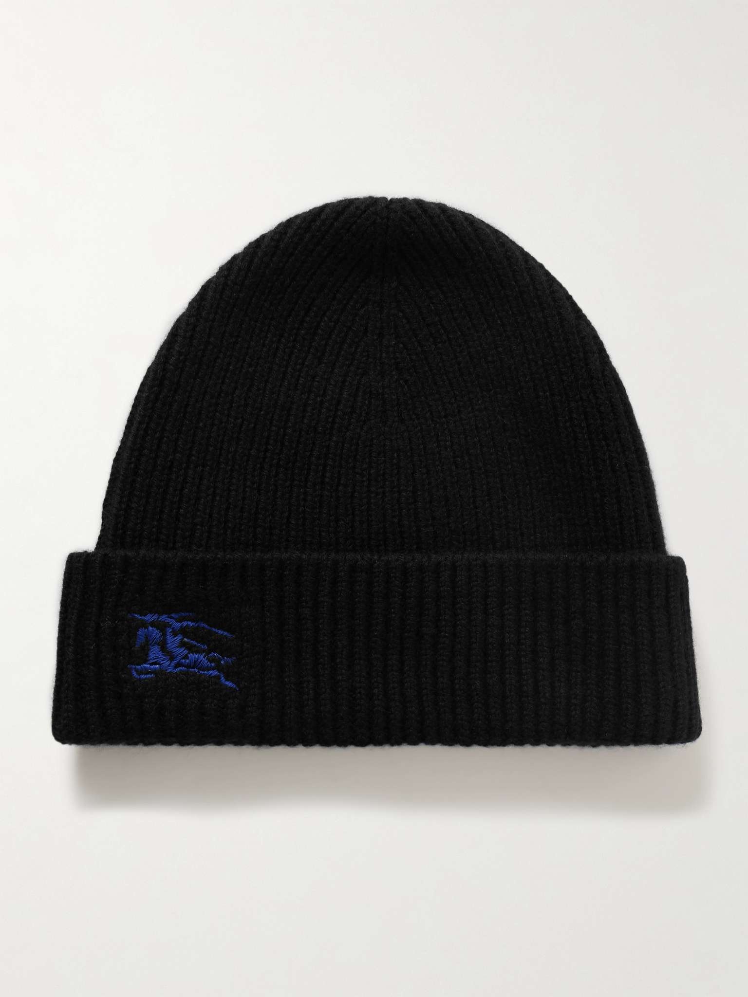 Logo-Embroidered Ribbed Cashmere Beanie - 1