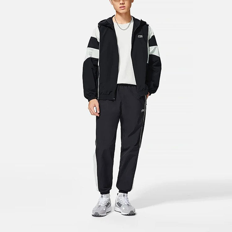 Li-Ning Lifestyle Loose Woven Jogging Pants 'Black White' AYKS837-3 - 3