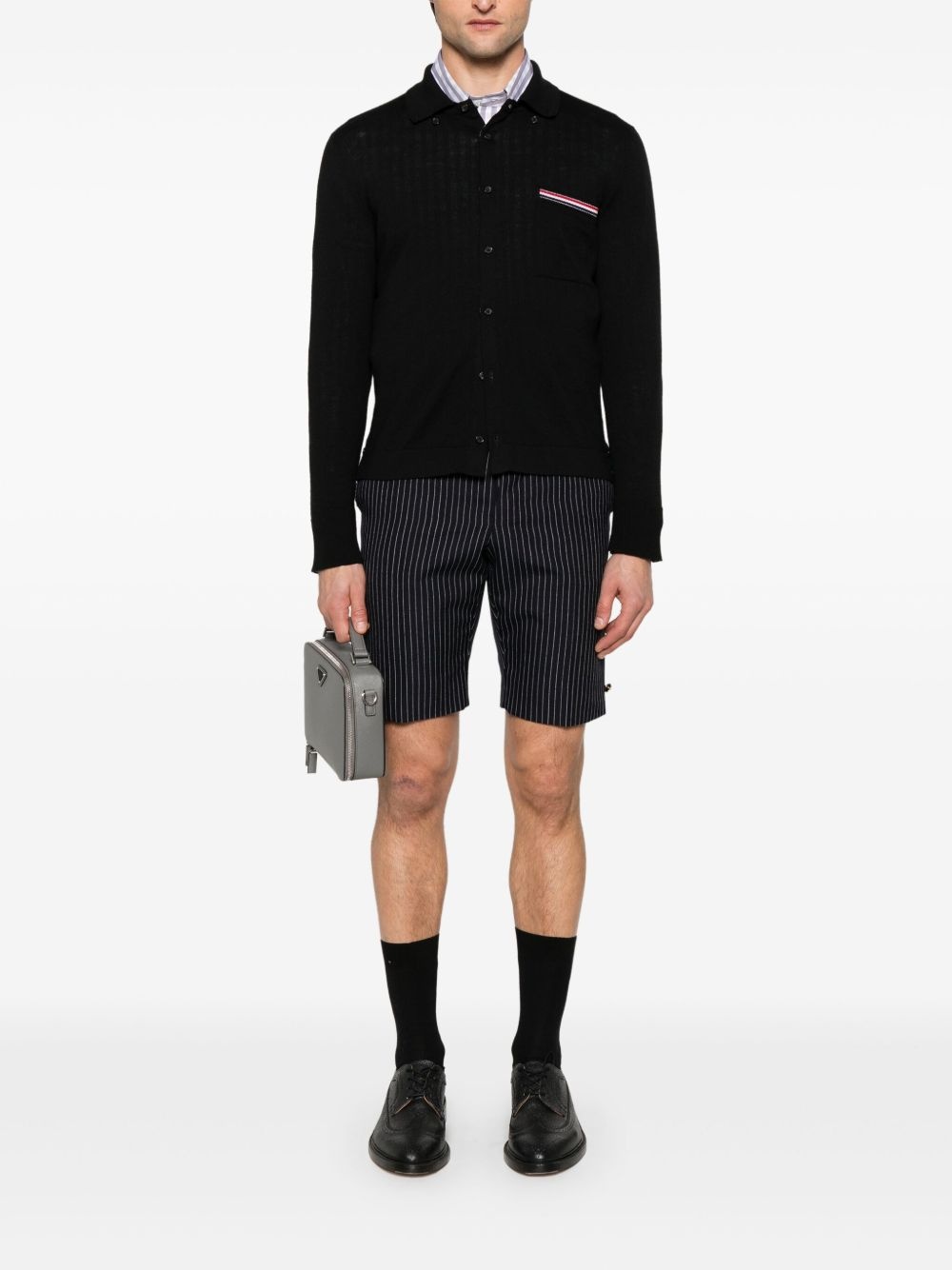 RWB-stripe virgin wool cardigan - 2