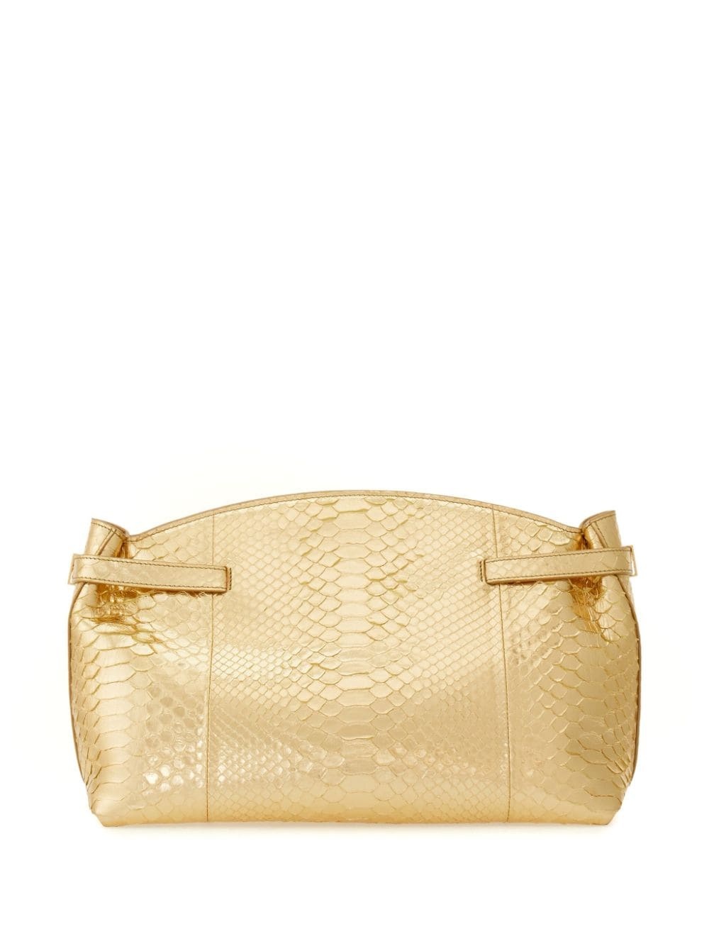 snakeskin-effect leather clutch bag - 4