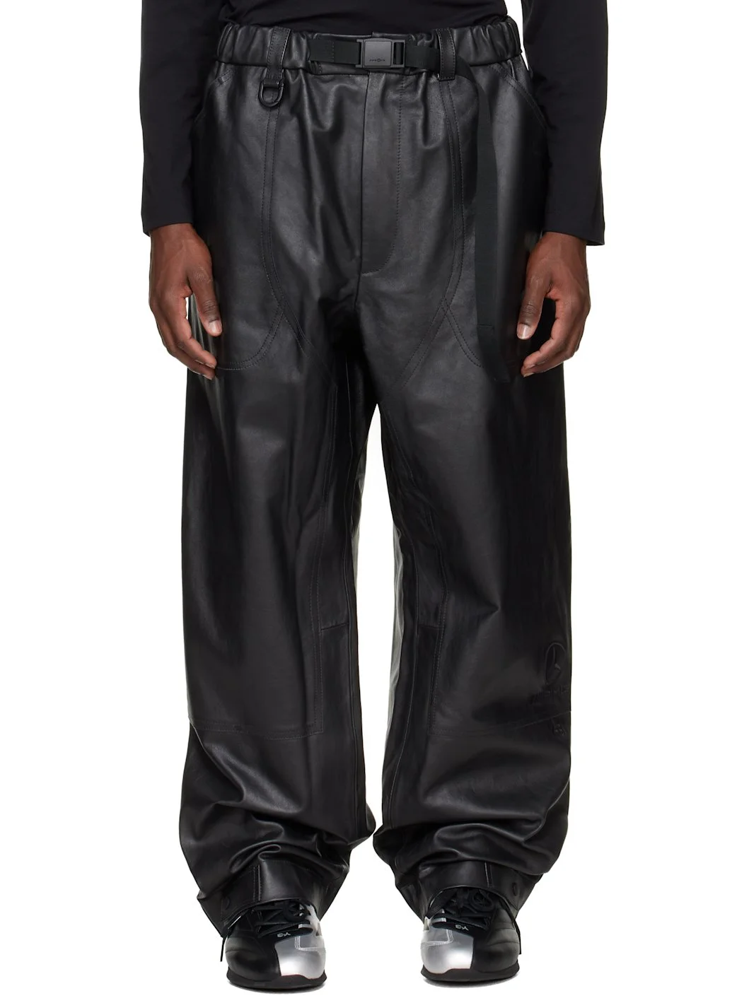 Black Mercedes-AMG F1 Edition Racing Leather Pants - 1