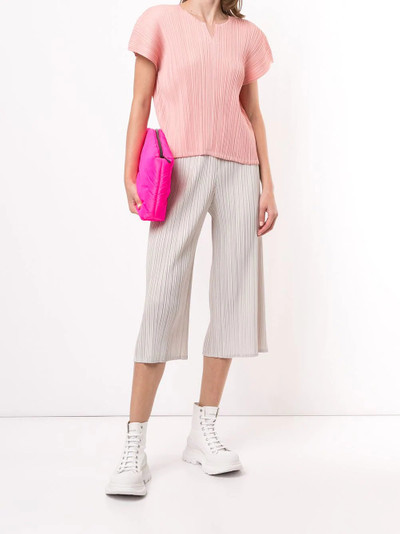 Pleats Please Issey Miyake pleated cropped trousers outlook