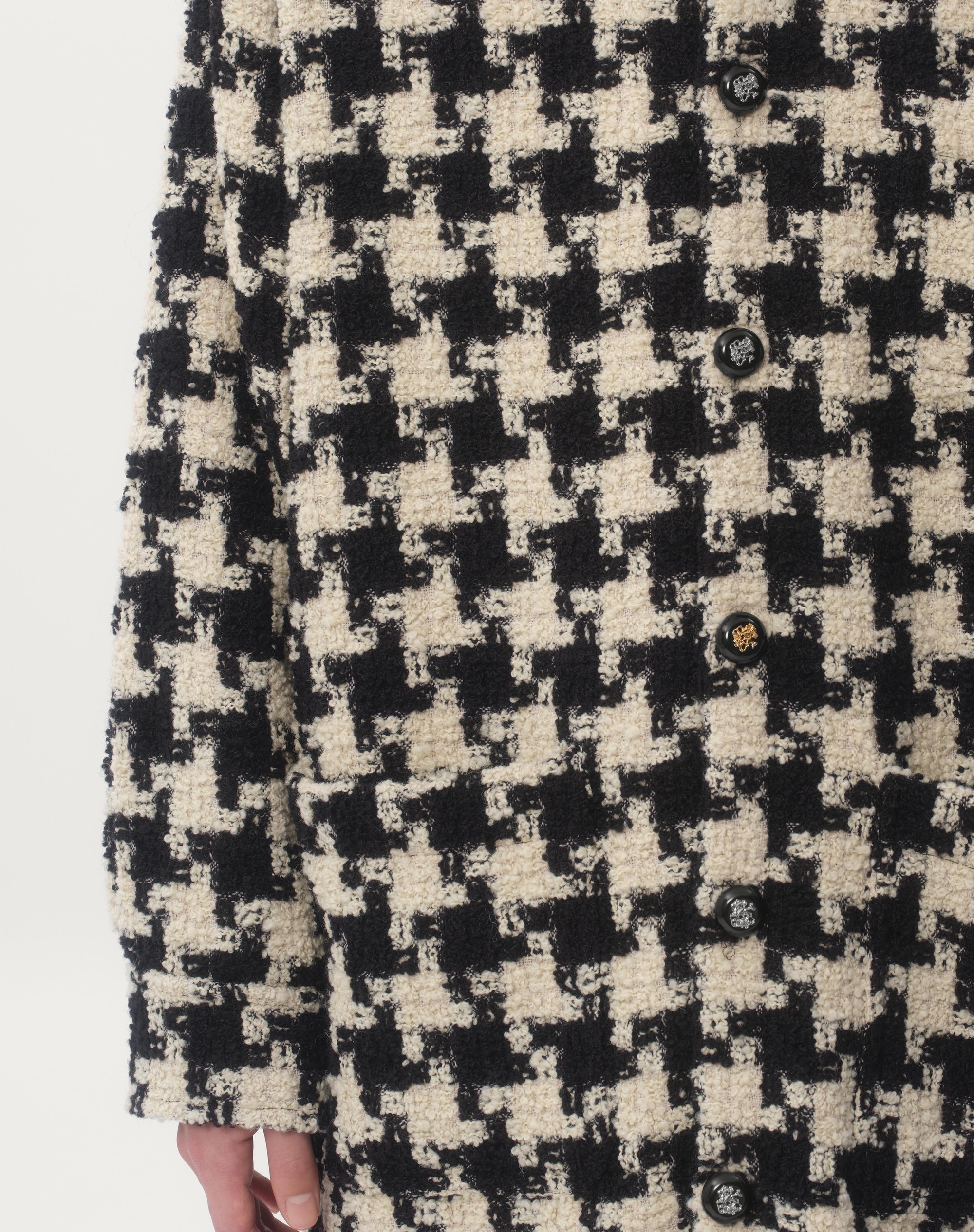 WOOL SHIRT JACKET WITH PIED DE COQUE PATTERN - 4