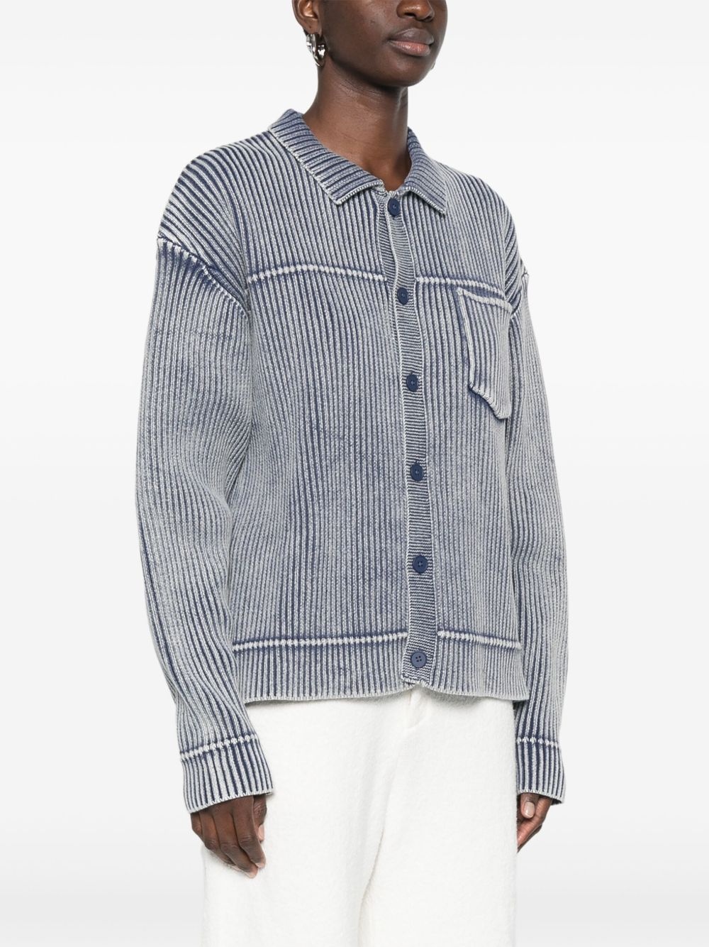 ribbed-knit cardigan - 3