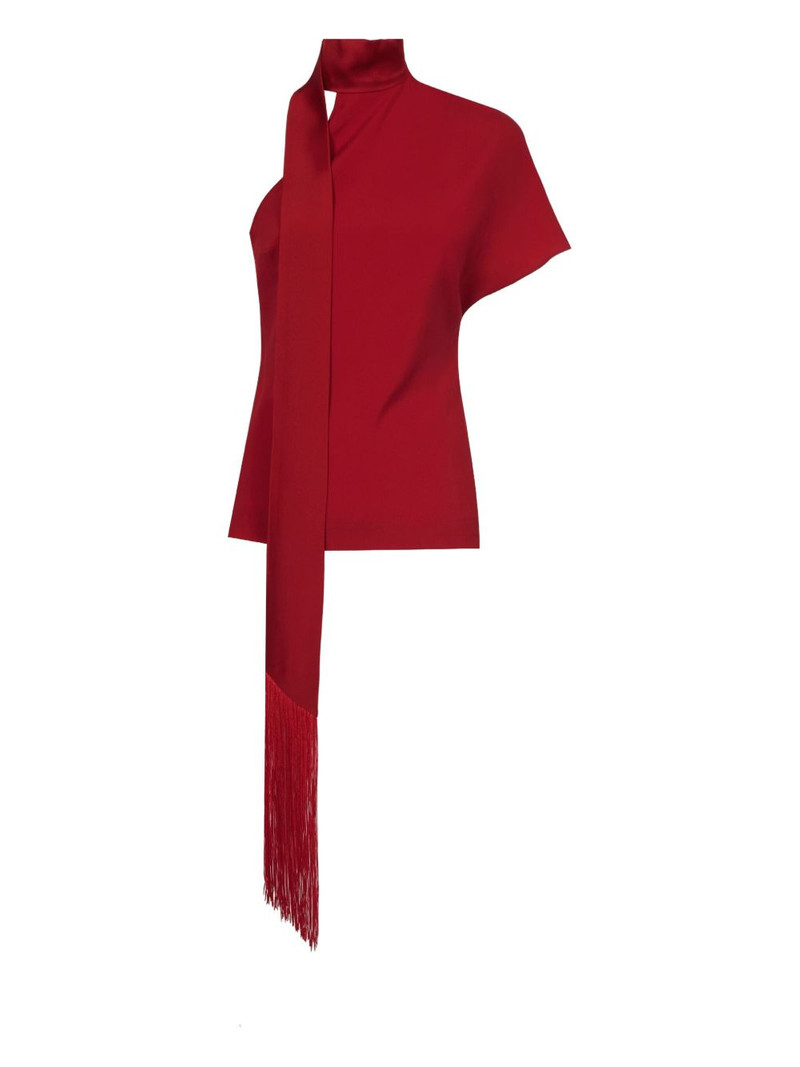 Absinthe fringed one-shoulder blouse 1
