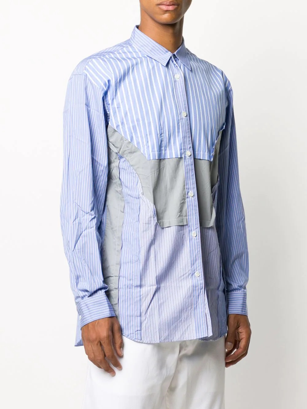 contrast panel shirt - 3