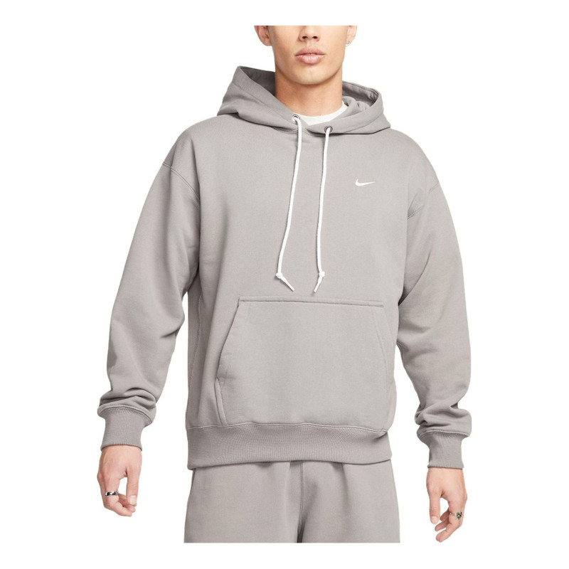 Nike Solo Swoosh Fleece Pullover Hoodie 'Grey' DX0814-029 - 1