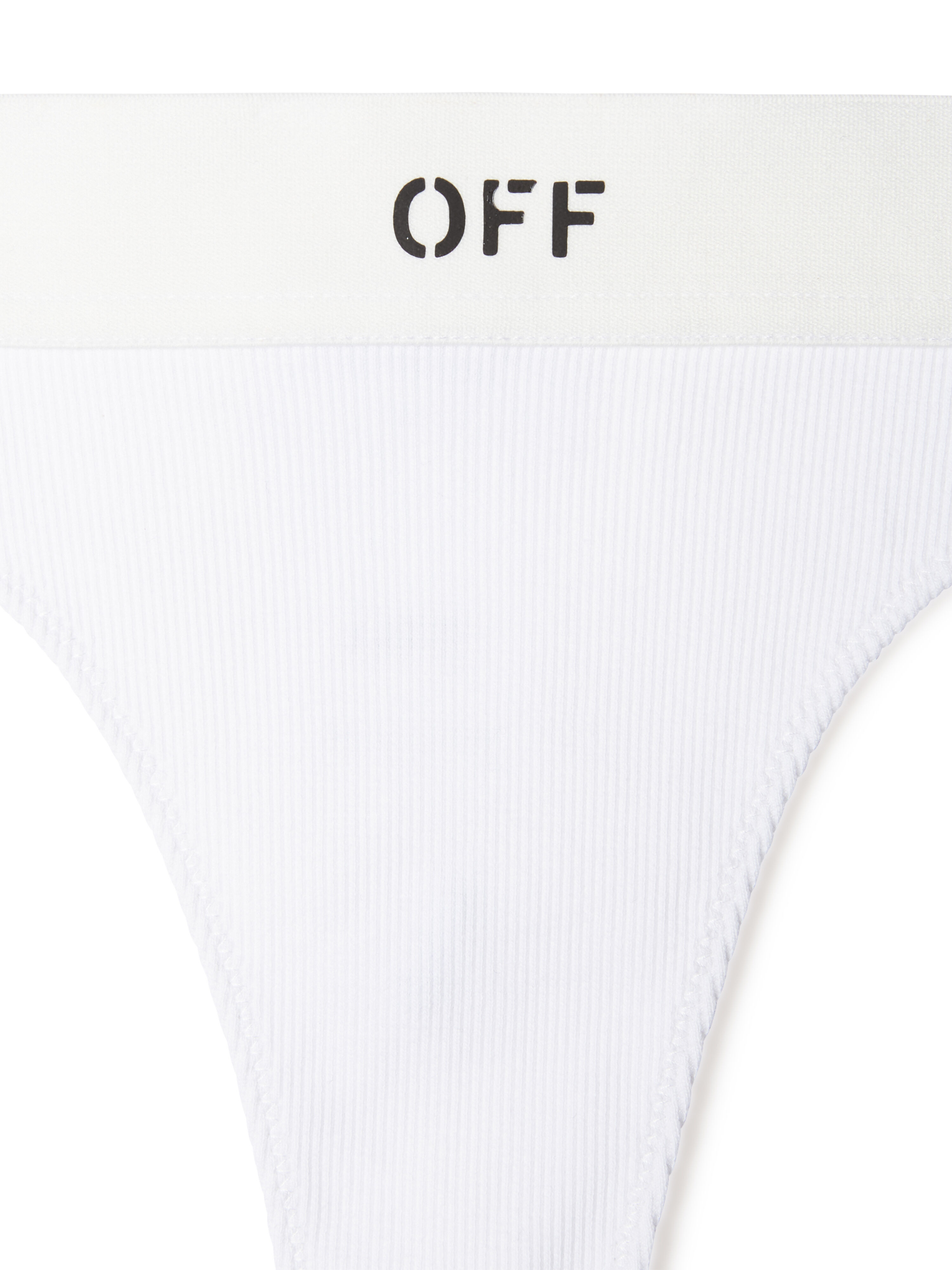 White/black Off Rib Thong - 6